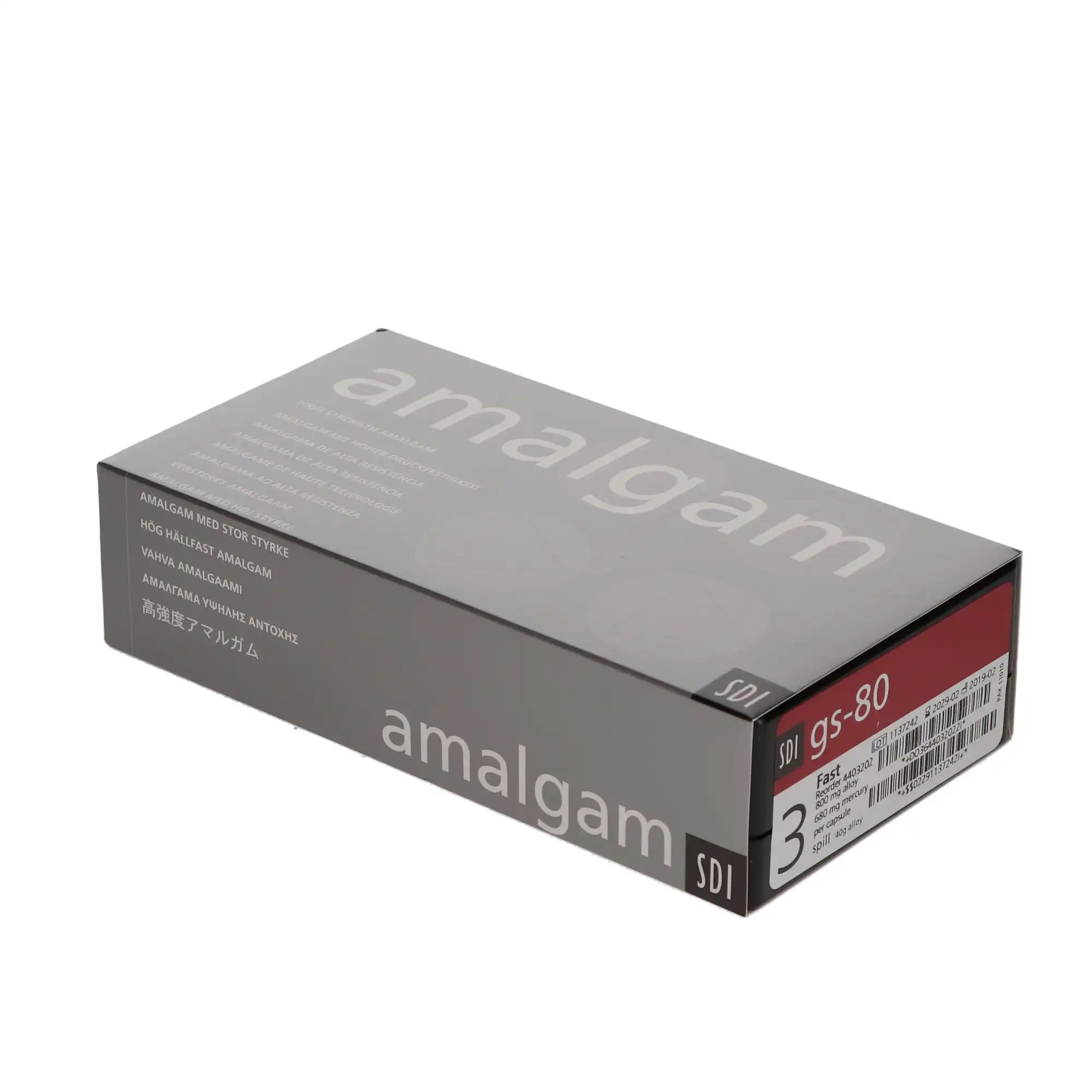 SDI GS-80 Dispersed Phase Amalgam Capsules, 3 Spill, Fast Set, 800 mg, 50/Pk thumbnail 3