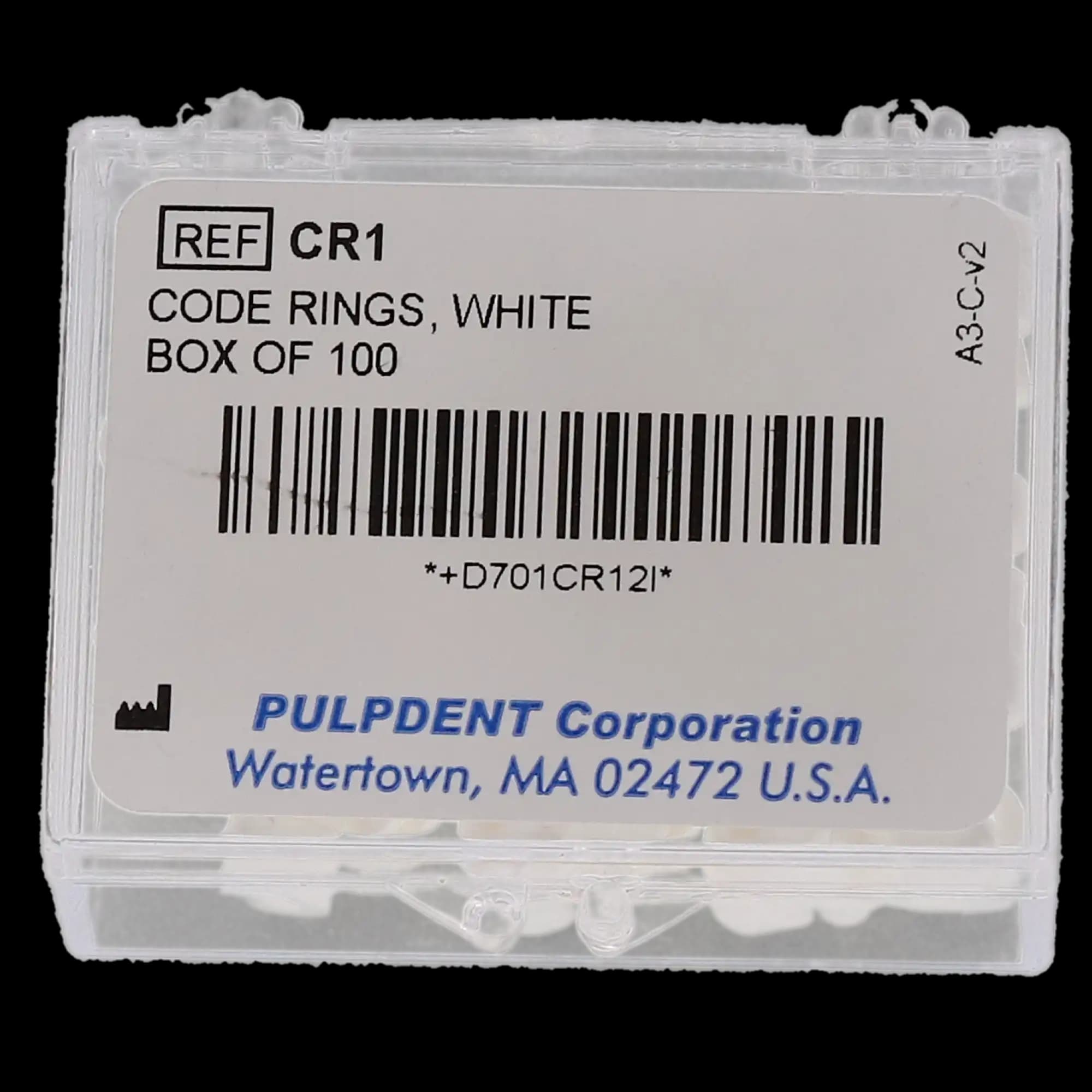 Pulpdent Code Rings Silicone Standard, White, 1/8" ID x 1/8" Wide, 100/Box, CR1 thumbnail 5