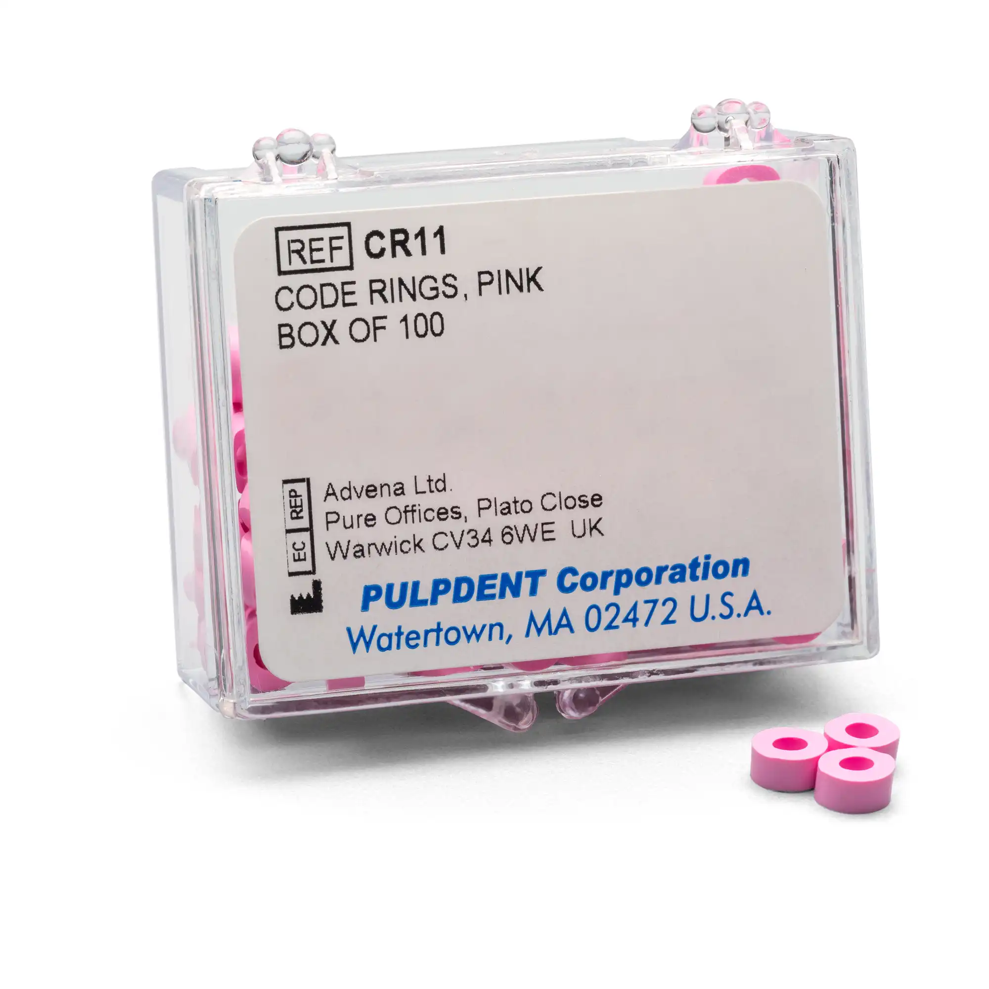 Pulpdent Silicone Code Rings, Standard, Pink, 1/8" ID x 1/8" Wide, 100/Pk, CR11 thumbnail 2