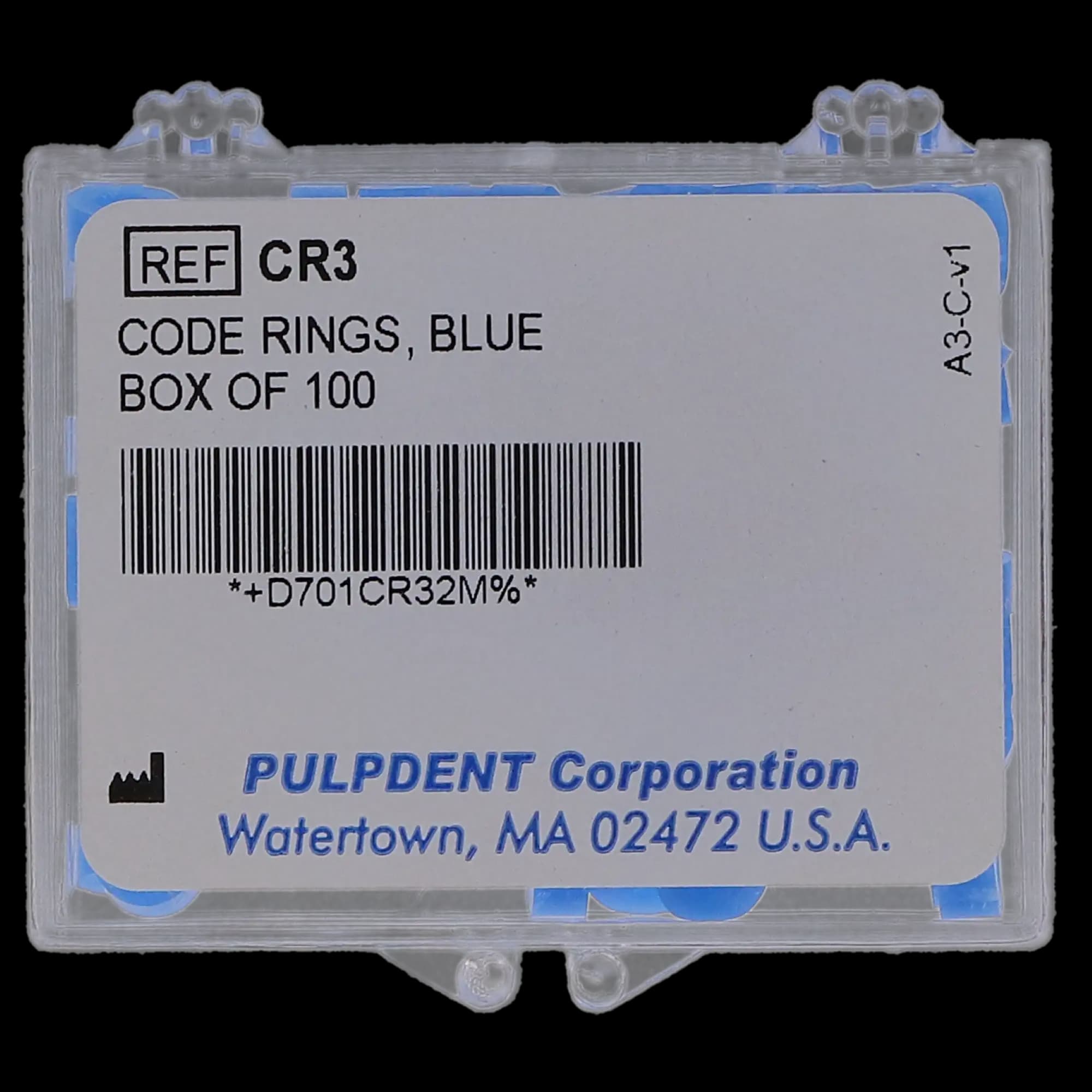 Pulpdent Code Rings Silicone Standard, Blue, 1/8" ID x 1/8" Wide, 100/Pk, CR3 thumbnail 5