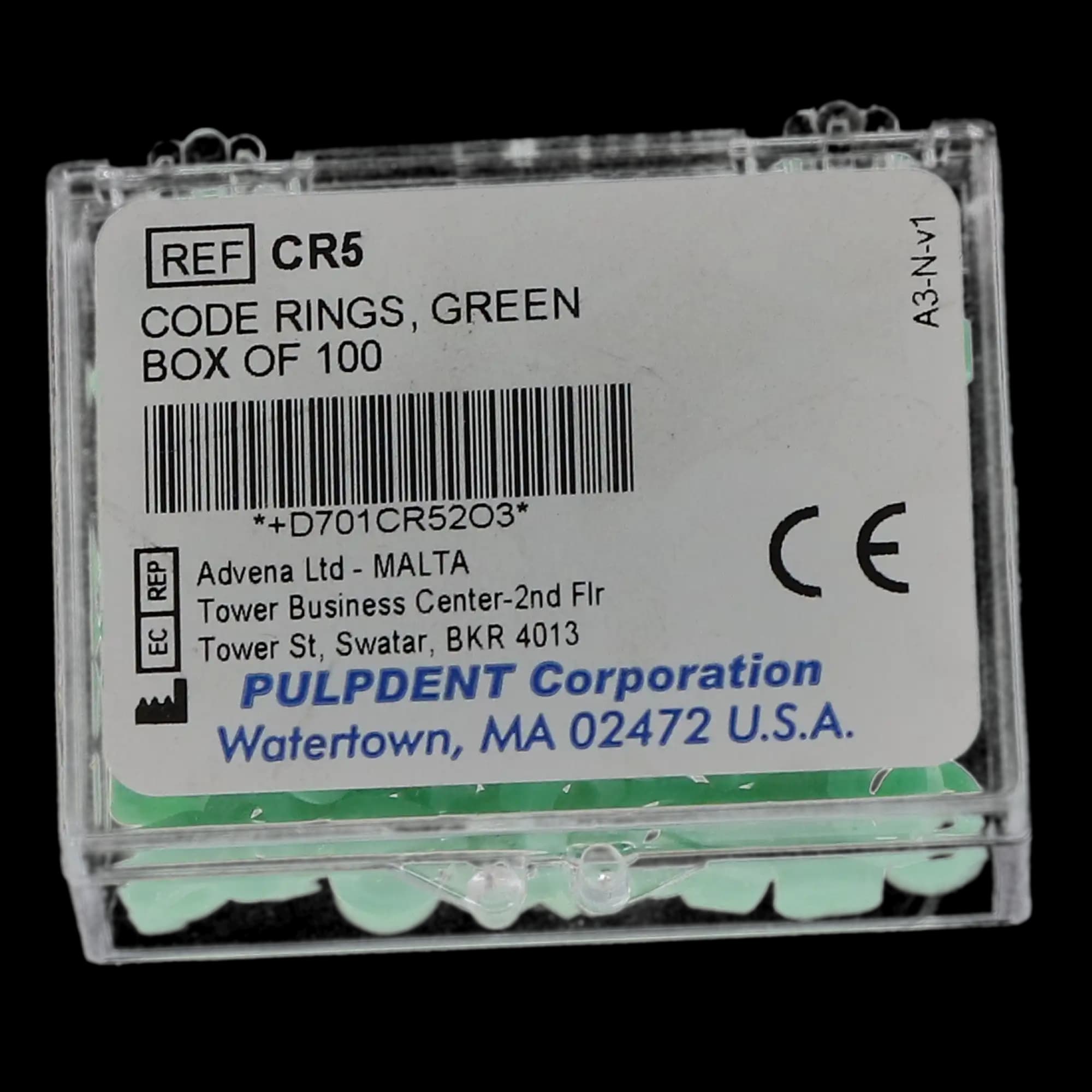 Pulpdent Silicone Code Rings, Standard, 1/8" x 1/8", Green, 100/Pk, CR5 thumbnail 5
