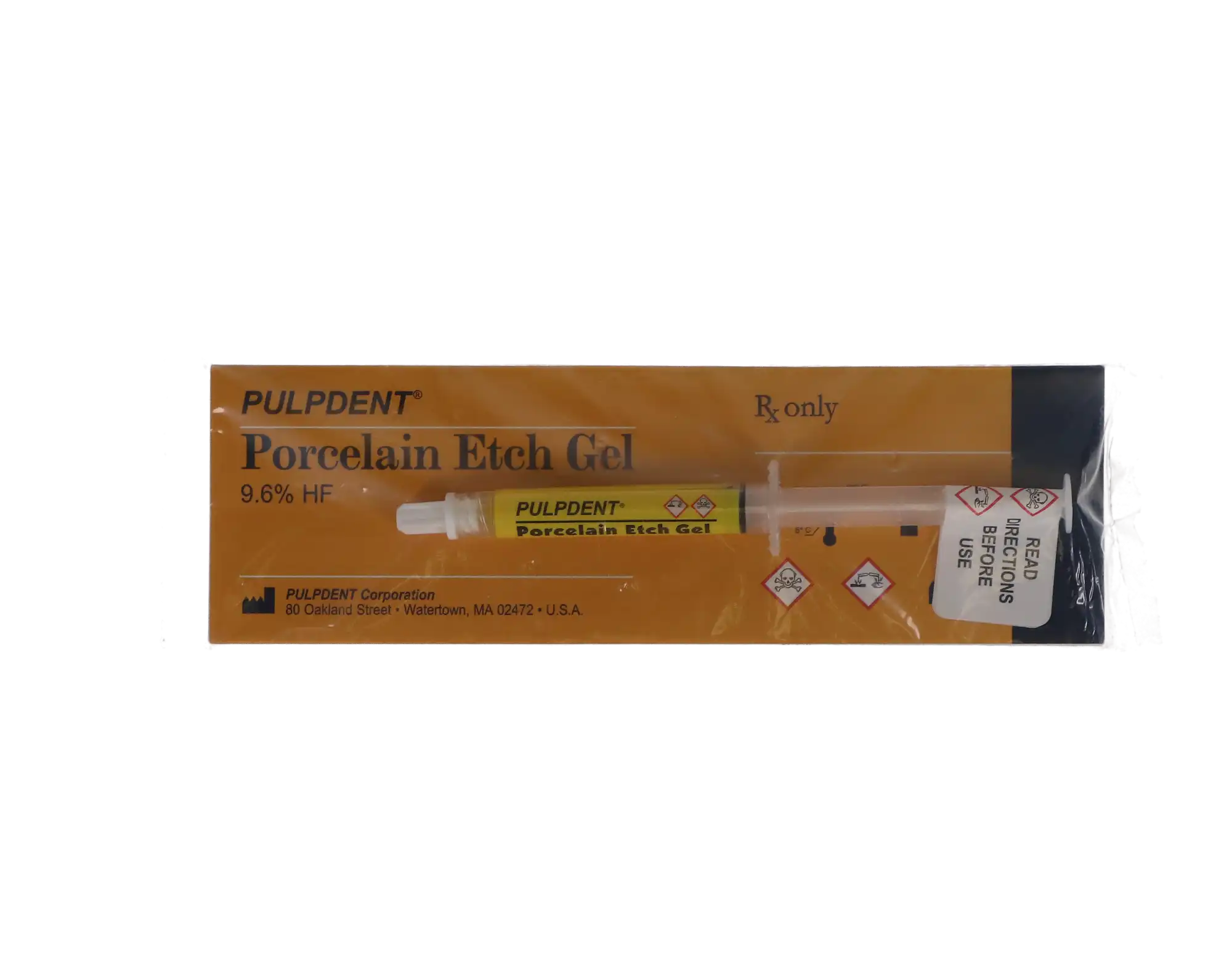 Pulpdent Porcelain Etch Gel, 9.6% Hydrofluoric Acid, Syringe Refill, 3 mL, Yellow, 1/Pk, PEG-3 thumbnail 9