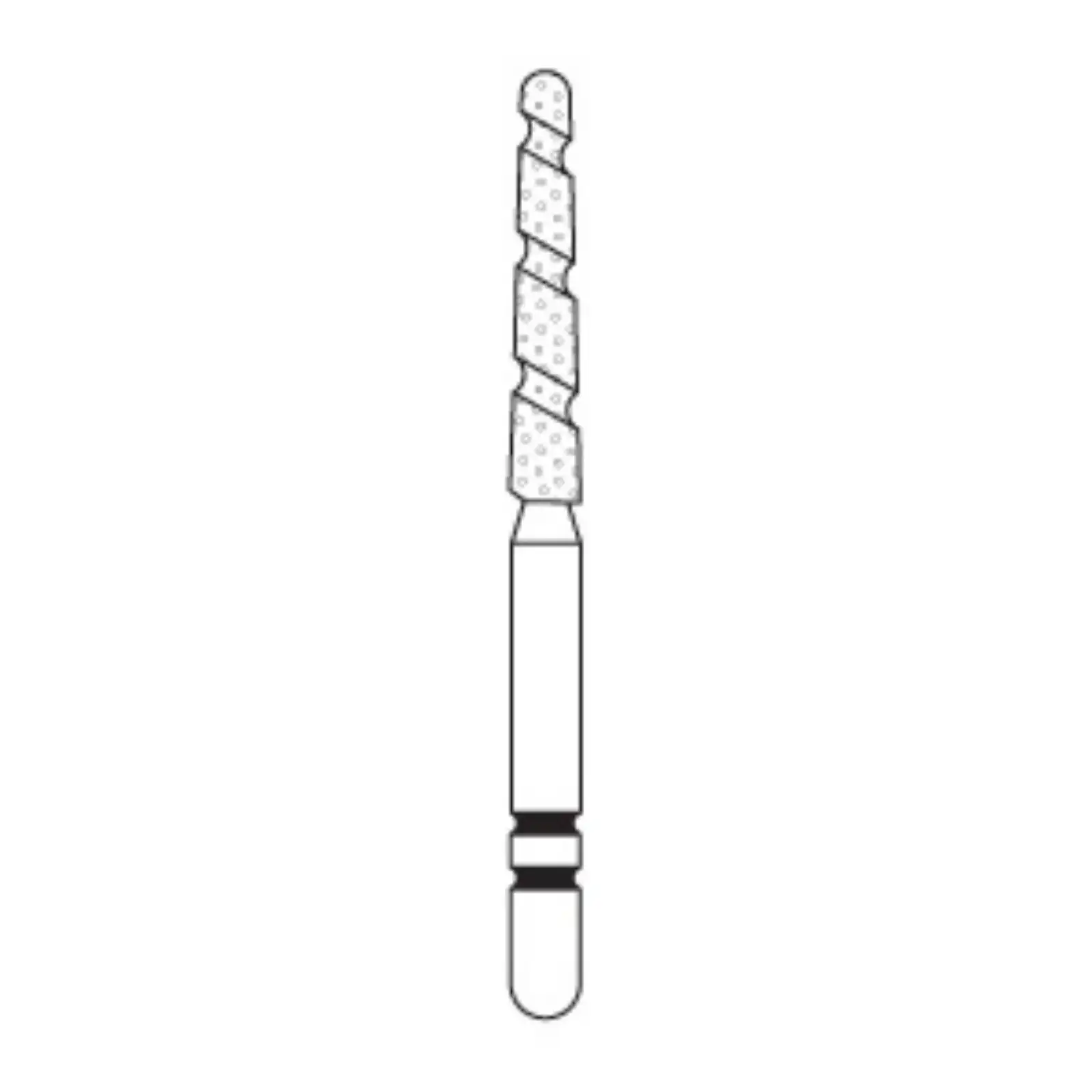 Two Striper TS2000 Diamond Bur, FG, Round End Taper, #2004.10, Coarse, Green, 1.6 mm Major/1.1 mm Minor, 10 mm Length, 5/Pk, 2000050 thumbnail 2