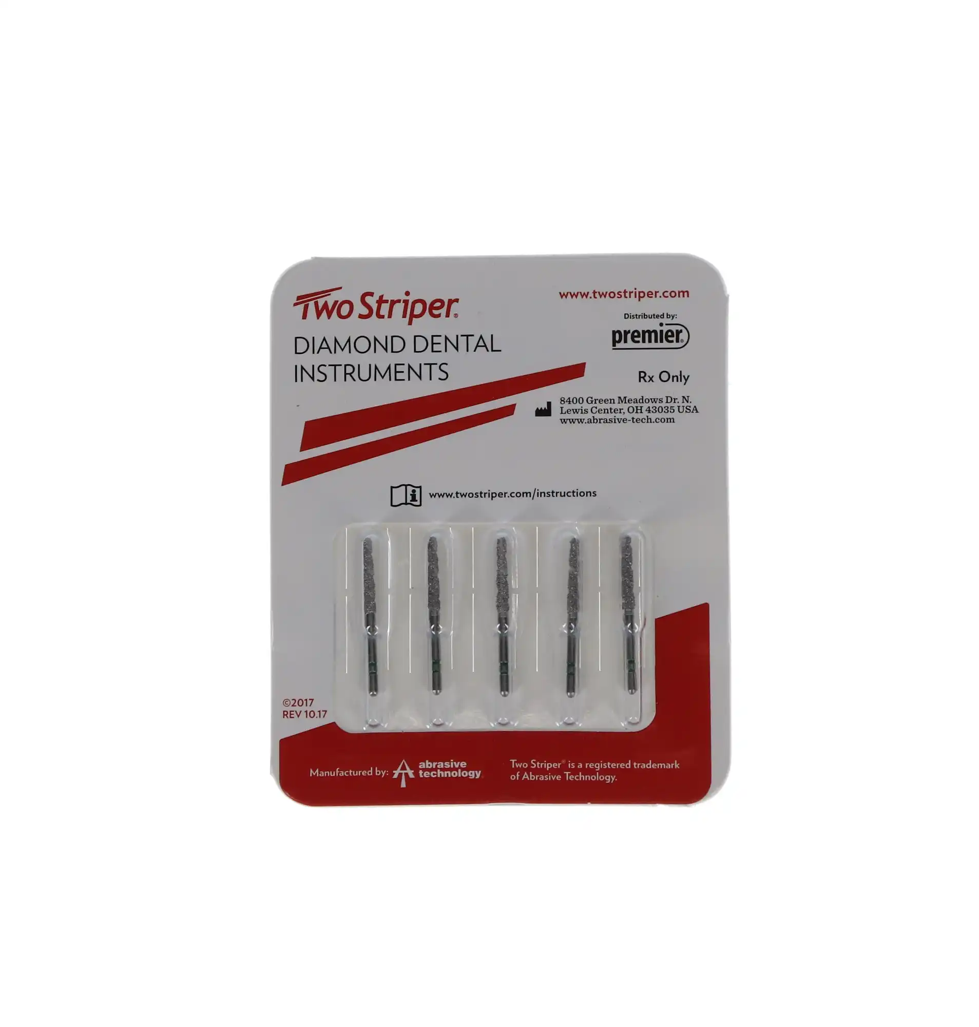 Two Striper TS2000 Diamond Bur, FG, Round End Taper, #2005.10, Coarse, Green, 1.8 mm Major/1.3 mm Minor Diameter, 10 mm Length, 5/Pk, 2000060 thumbnail 5