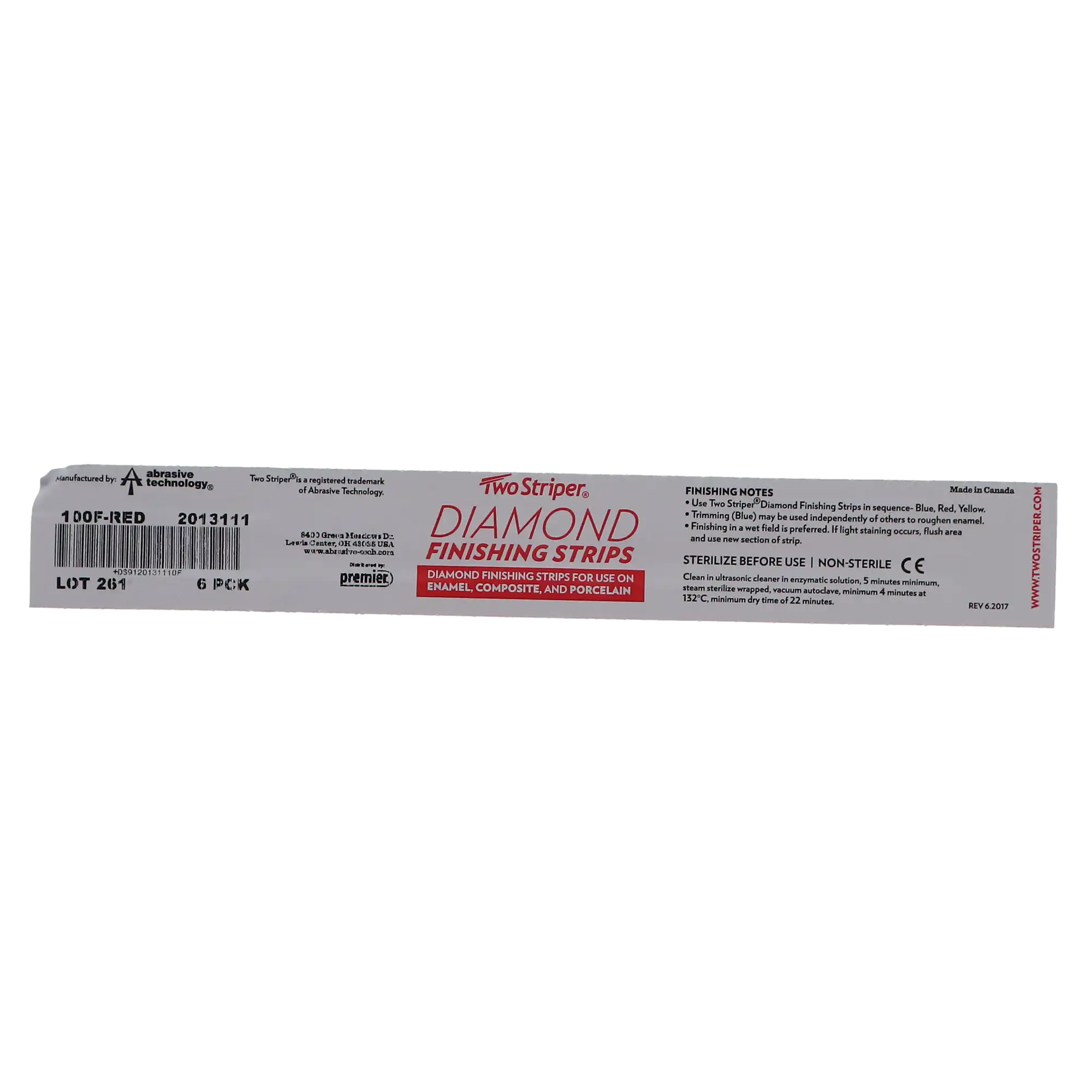 Two Striper Diamond Finishing Strip, 100F Red, Medium Grit (45 Micron), 2.5 mm Wide, 6/Pk, #2013111 thumbnail 9