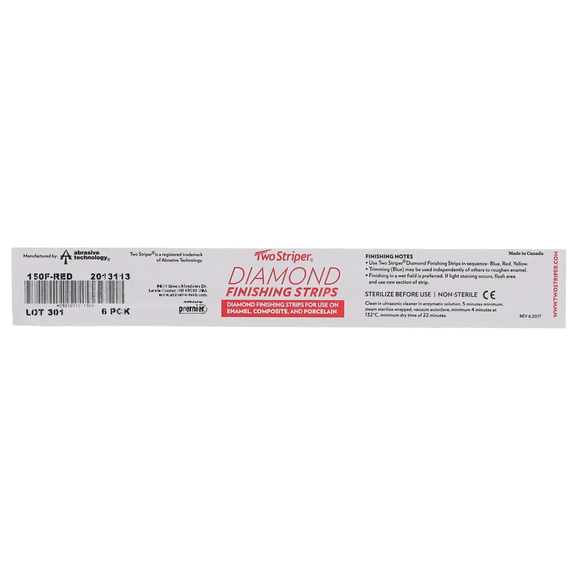 Two Striper Diamond Finishing Strips, 150F Red, 3.75mm, 45 Micron, 6/Pk, 2013113 thumbnail 9