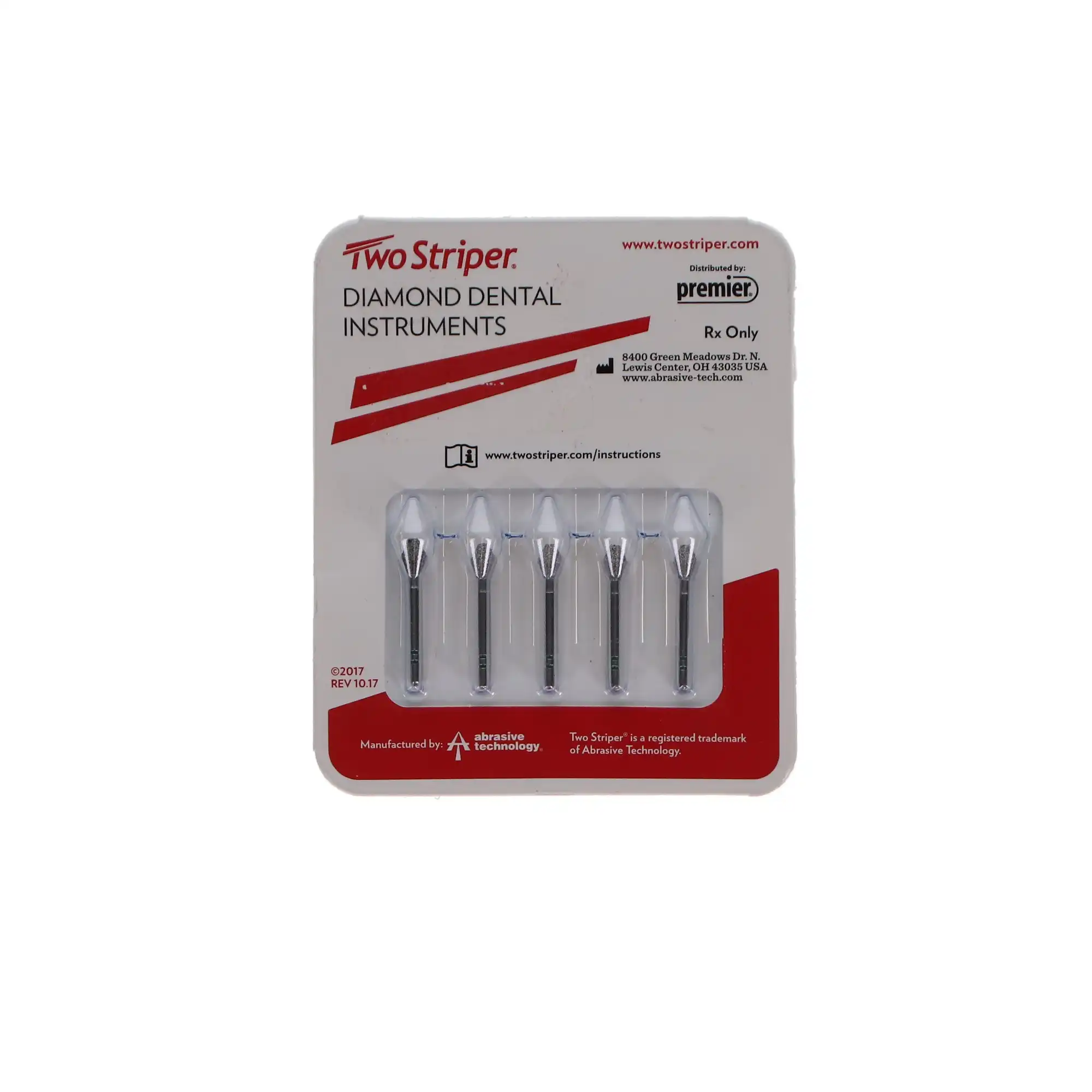 Premier Two Striper Diamond Bur FG #230 Coarse Barrel, Friction Grip, Green Ring, 5/Pk, 2015063 thumbnail 5