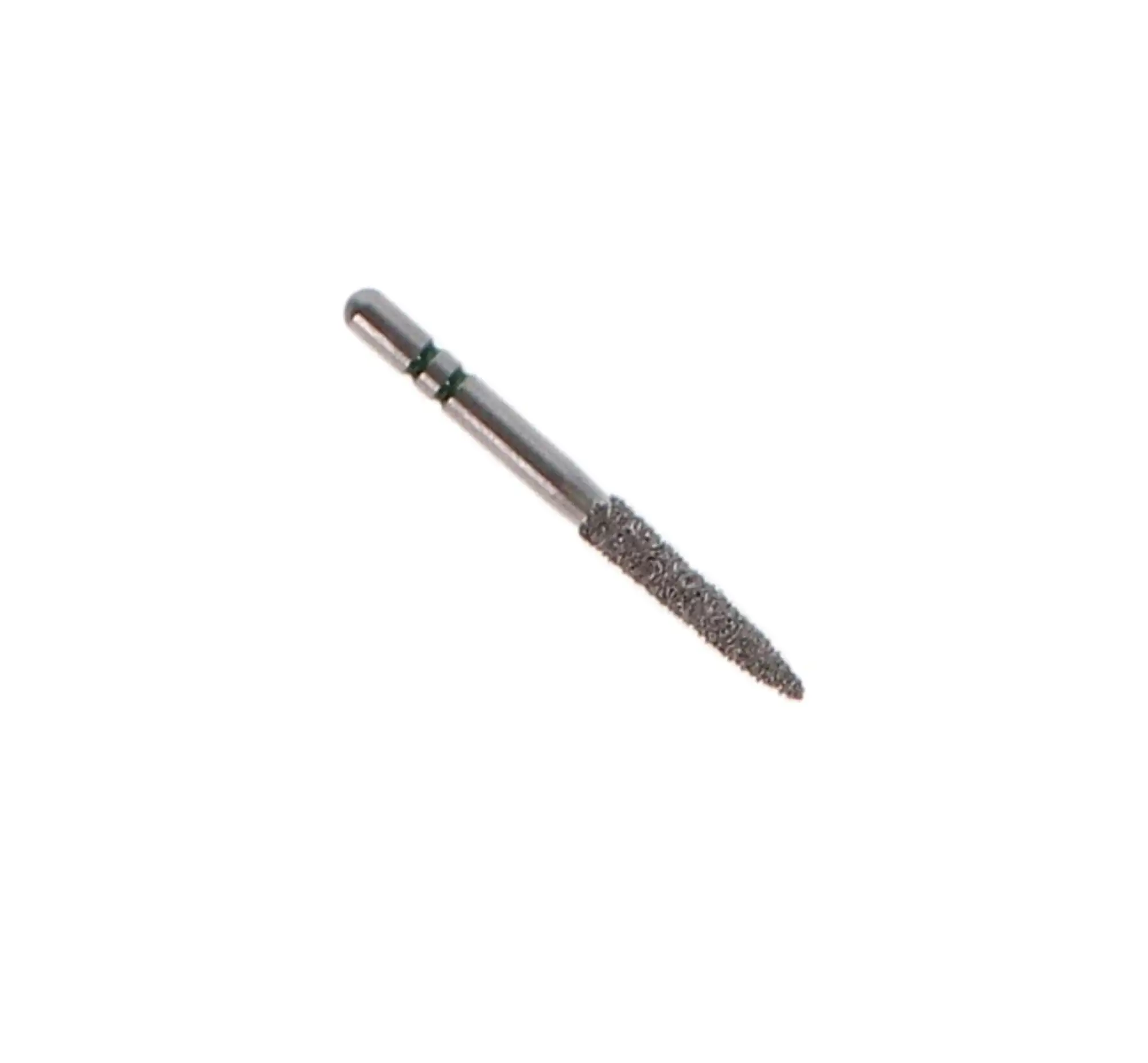 Two Striper Diamond Bur, FG, Flame, #270.9, Coarse, Green Ring, 1.9 mm Major/0.5 mm Minor Diameter, 9.0 mm Length, 5/Pk, 2015139 thumbnail 4