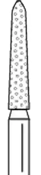Premier Two Striper Diamond Bur, FG, Fine, Flame, #260.10, 1.4 mm Major/0.5 mm Minor Diameter, 10 mm Length, Red Ring, 5/Pk, 2015155 thumbnail 2