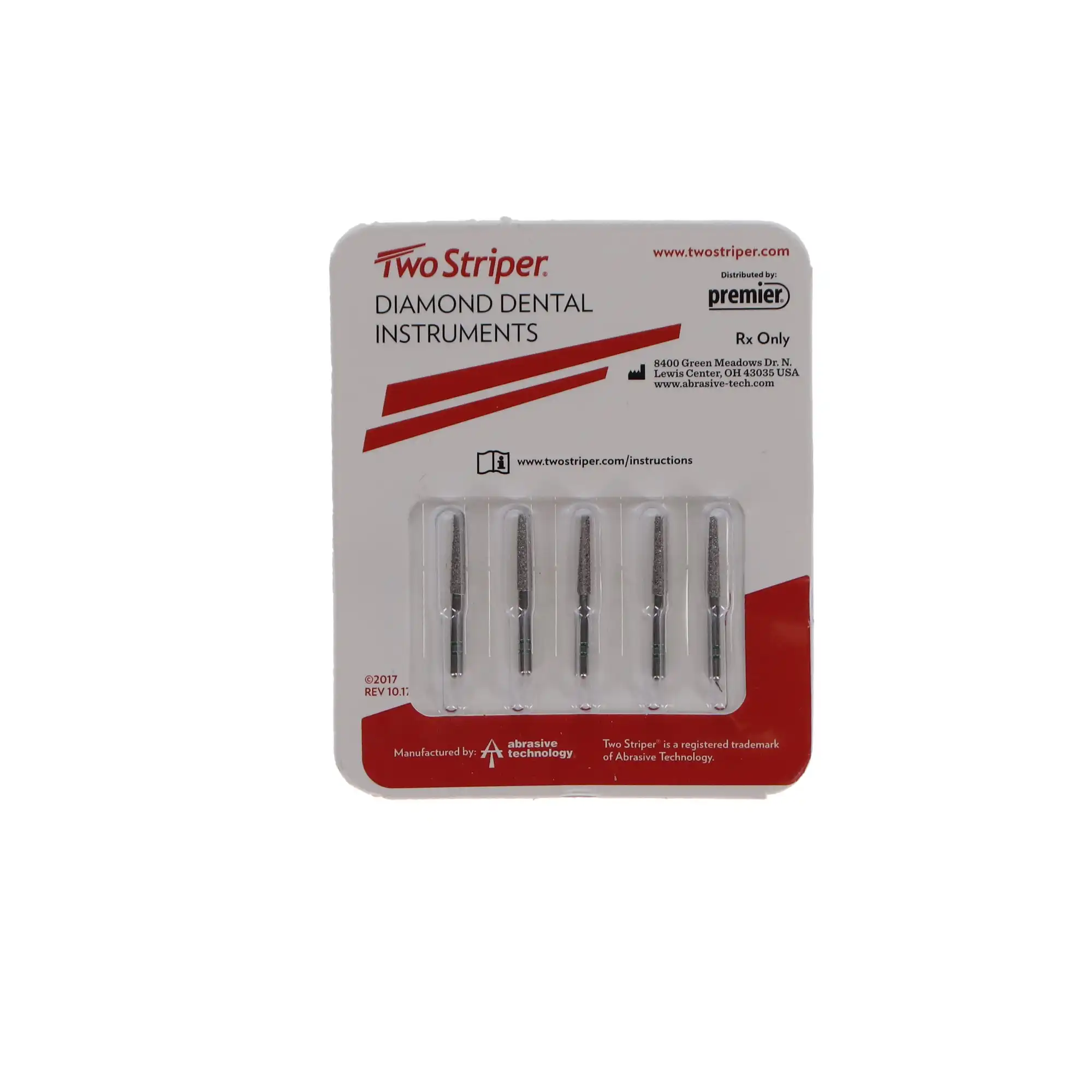 Two Striper Diamond Bur, FG, Flat-End Taper, #703.10, Coarse, Green, 5/Pk, 2015347 thumbnail 5