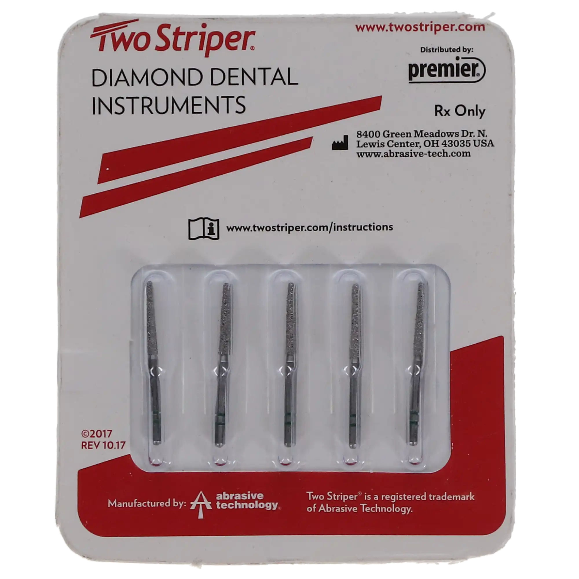 Two Striper Diamond Bur, FG, Round-End Taper, Coarse, 782.10C, 5/Pk, 2015425 thumbnail 5