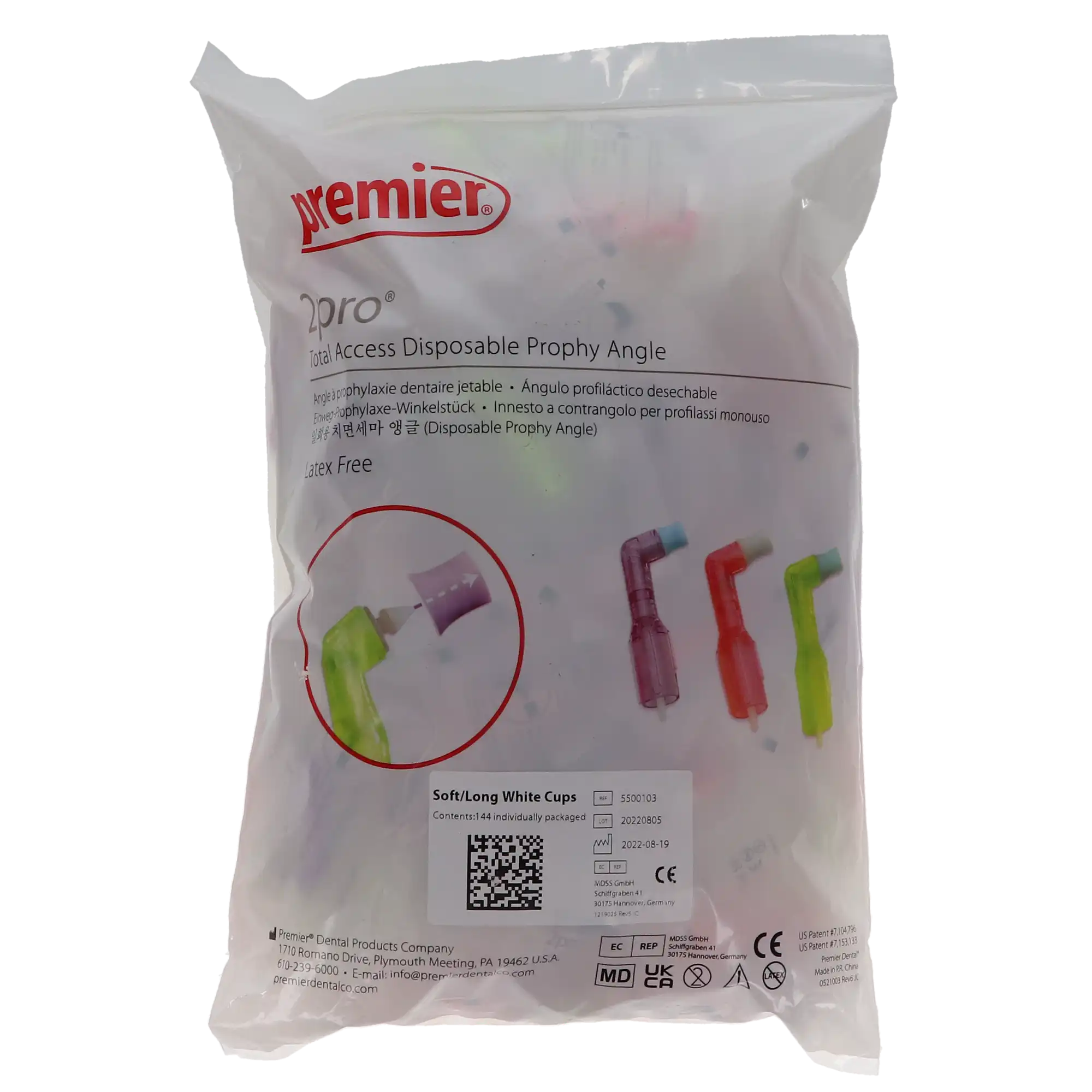 2pro Total Access Disposable Prophy Angle, Soft/Long Cup, White, 144/Bag, 5500103 thumbnail 5