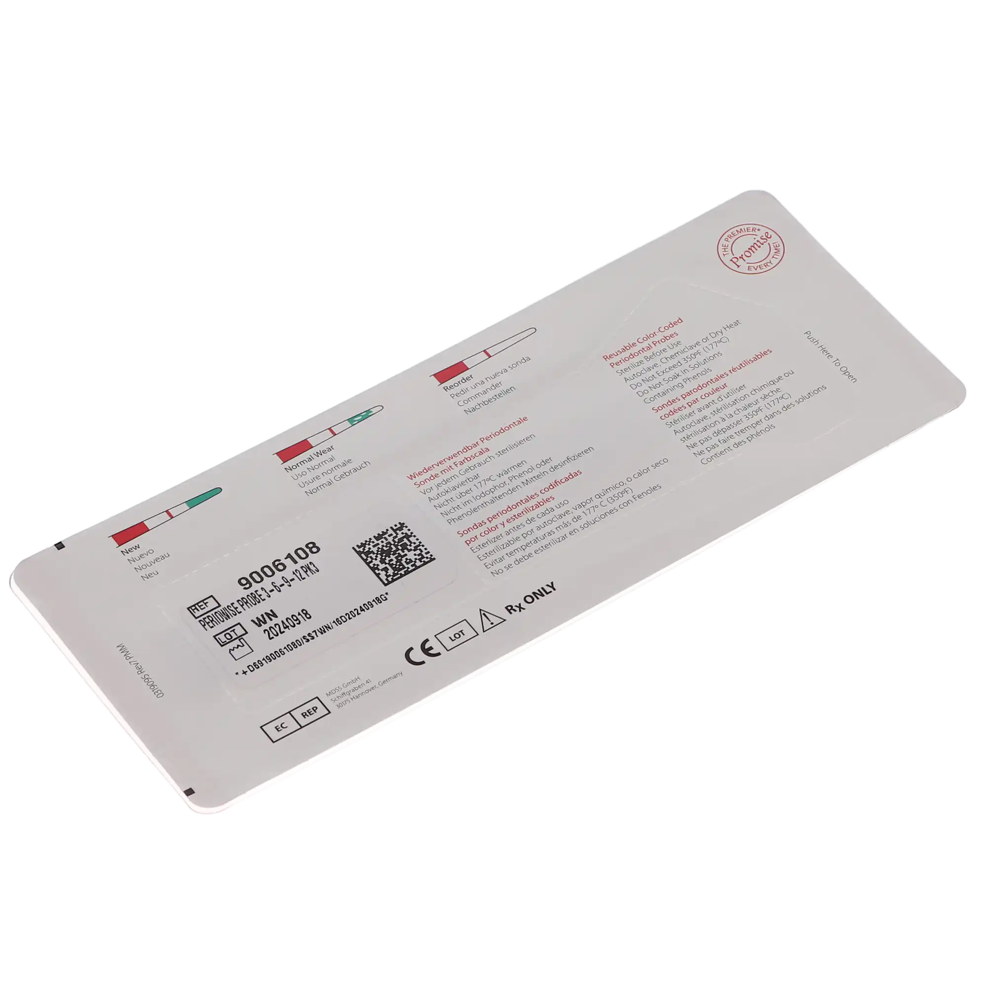 PerioWise Periodontal Probes, 3-6-9-12 mm, Single End, Color-Coded, 3/Pk, 9006108 thumbnail 4