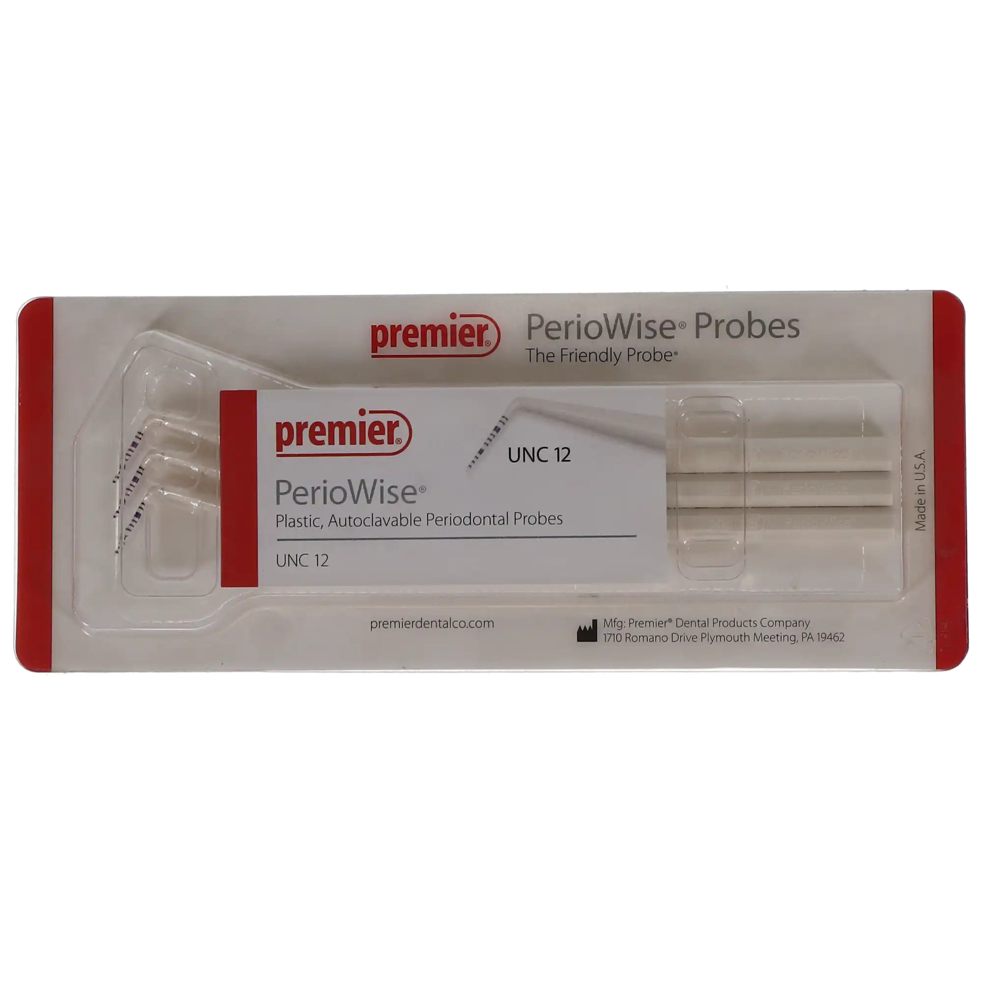 Periowise Periodontal Probe, UNC 12, Single End, Color-Coded, 3/Pk, 9006120 thumbnail 5