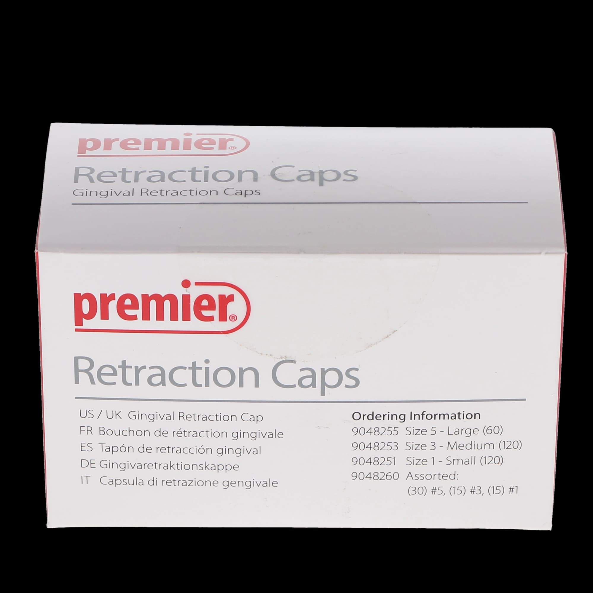 Premier Retraction Caps, Assorted (15 Size 1, 15 Size 3, 30 Size 5), 60/Pack, 9048260 thumbnail 6