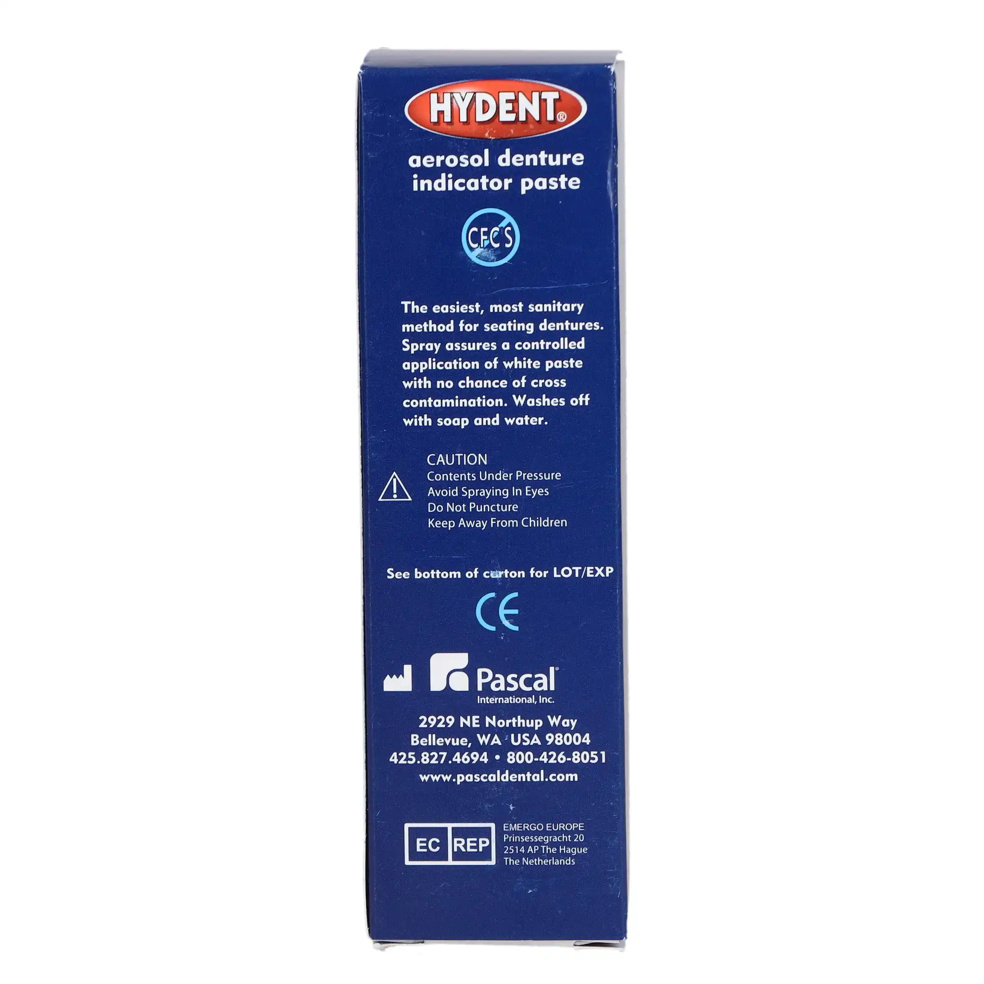 Pascal Hydent Denture Indicator Spray, White, Fresh Mint, 30 g Aerosol Can, 05-100 thumbnail 5