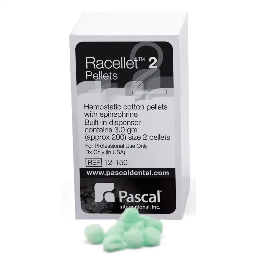 Pascal Racellet Hemostatic Cotton Pellets #3, 0.55 mg Racemic Epinephrine HCl, Green, 350/Box, 12-200 thumbnail 2