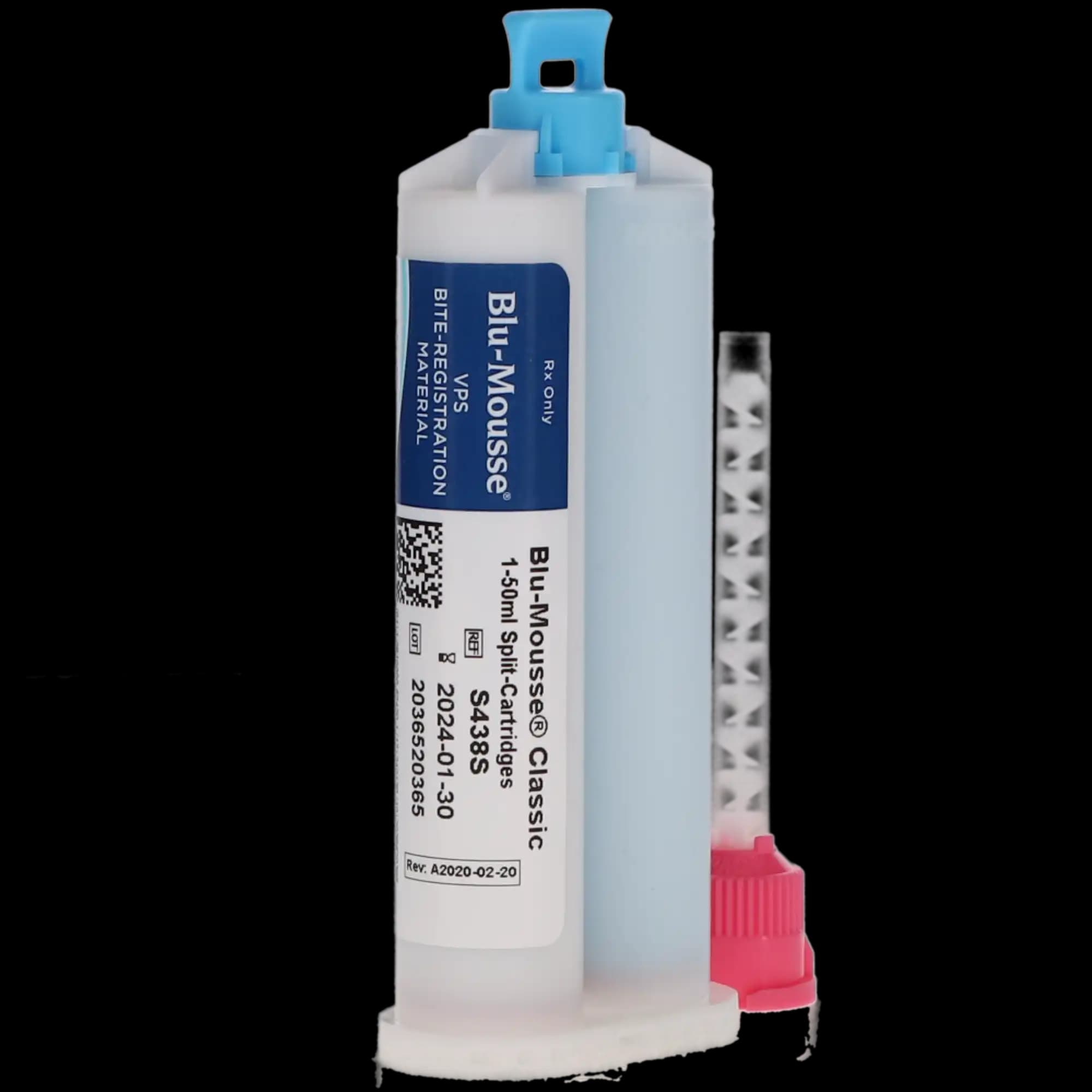 Blu-Mousse VPS Bite Registration Material, Classic Set, 50 ml Split Cartridge, Scent-Free, 2/Pkg, S438S thumbnail 2