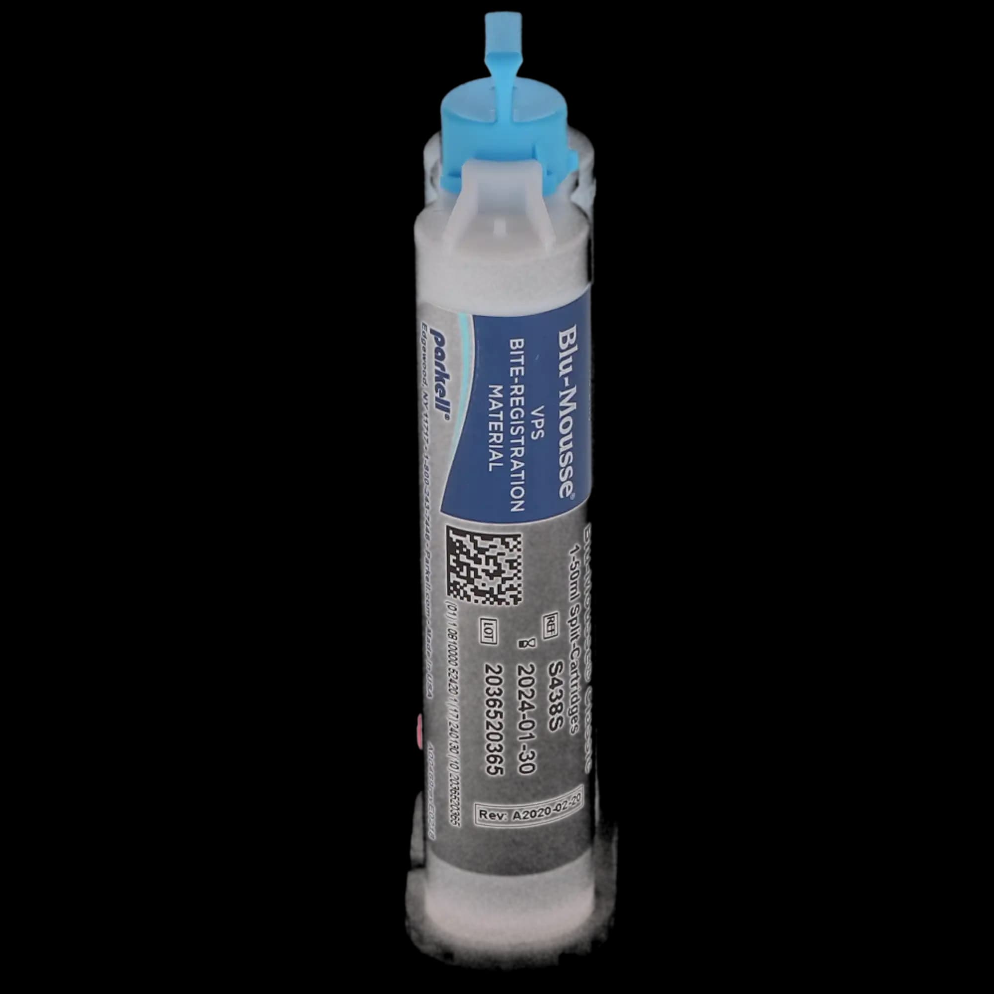 Blu-Mousse VPS Bite Registration Material, Classic Set, 50 ml Split Cartridge, Scent-Free, 2/Pkg, S438S thumbnail 3