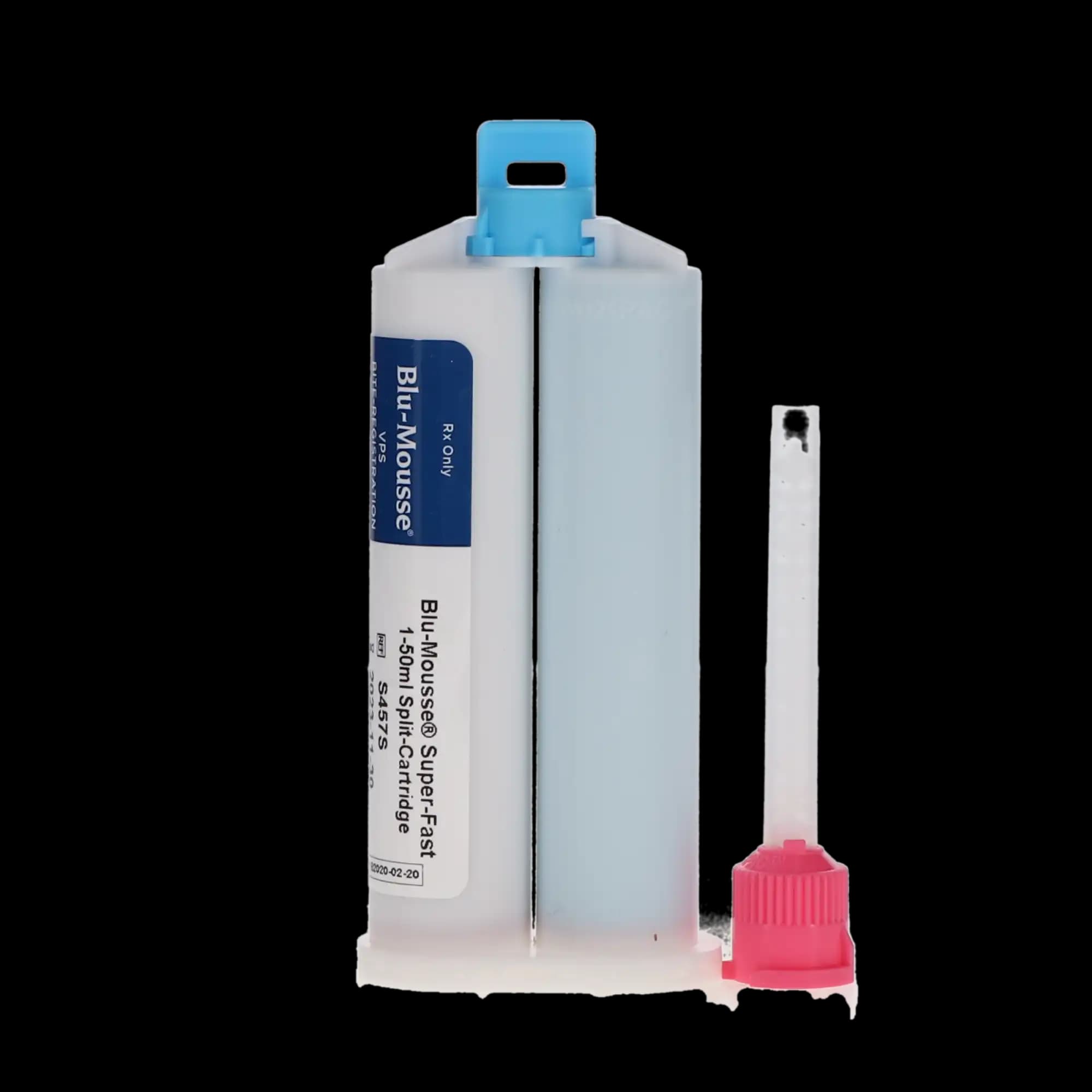 Blu-Mousse VPS Bite Registration Material, Super-Fast (30-Second Set), Scent-Free, 50 ml Split Cartridge, 2/Pk, S457S thumbnail 6