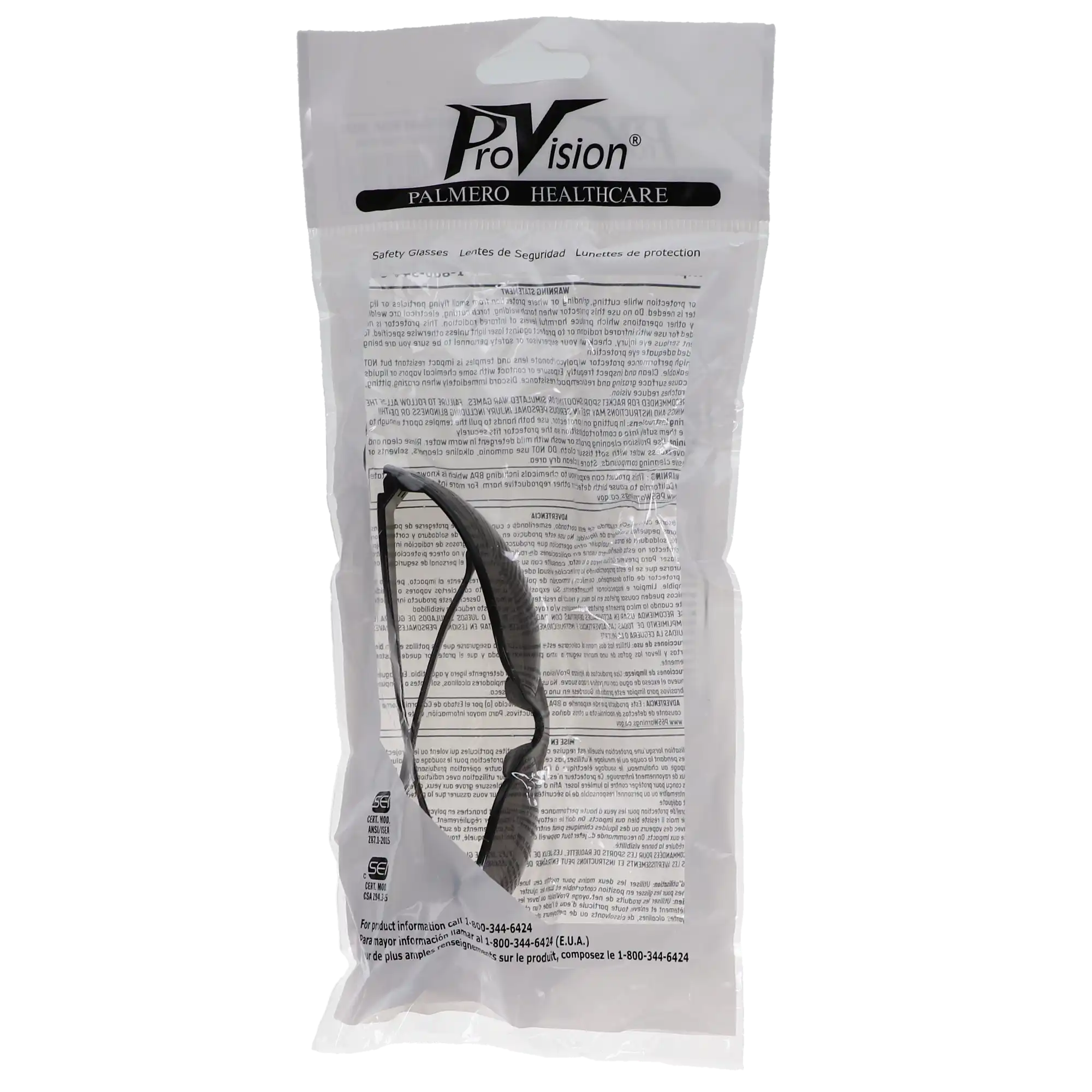ProVision Mini Econo Wraps Safety Eyewear, Grey Frame/Grey Lens, Child/Youth Size, 1/Pack, 3607G thumbnail 10