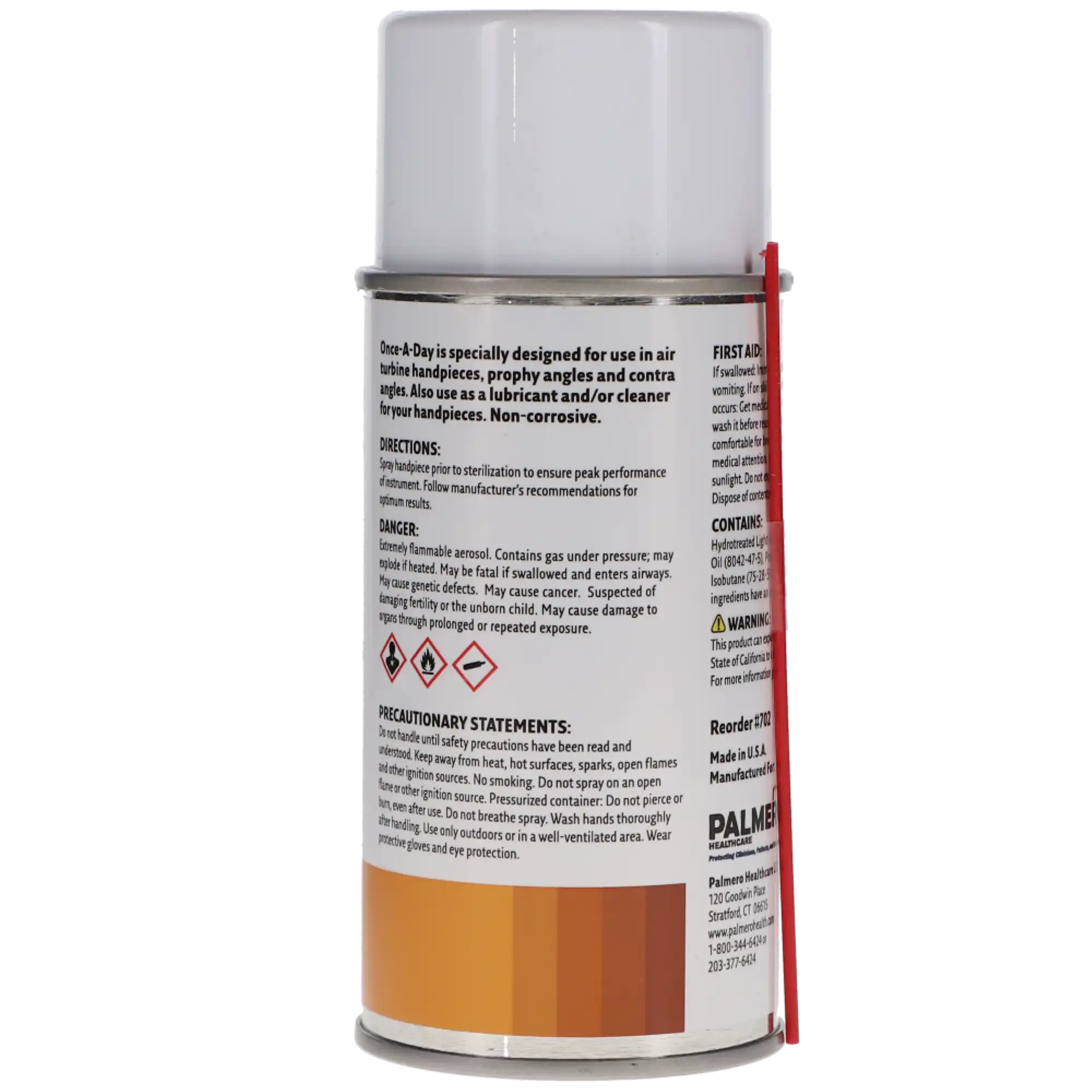 Palmero Once-A-Day One Second Spray Handpiece Lubricant/Cleaner, 8.8 oz Aerosol Can with Extension Tube, 702 thumbnail 4