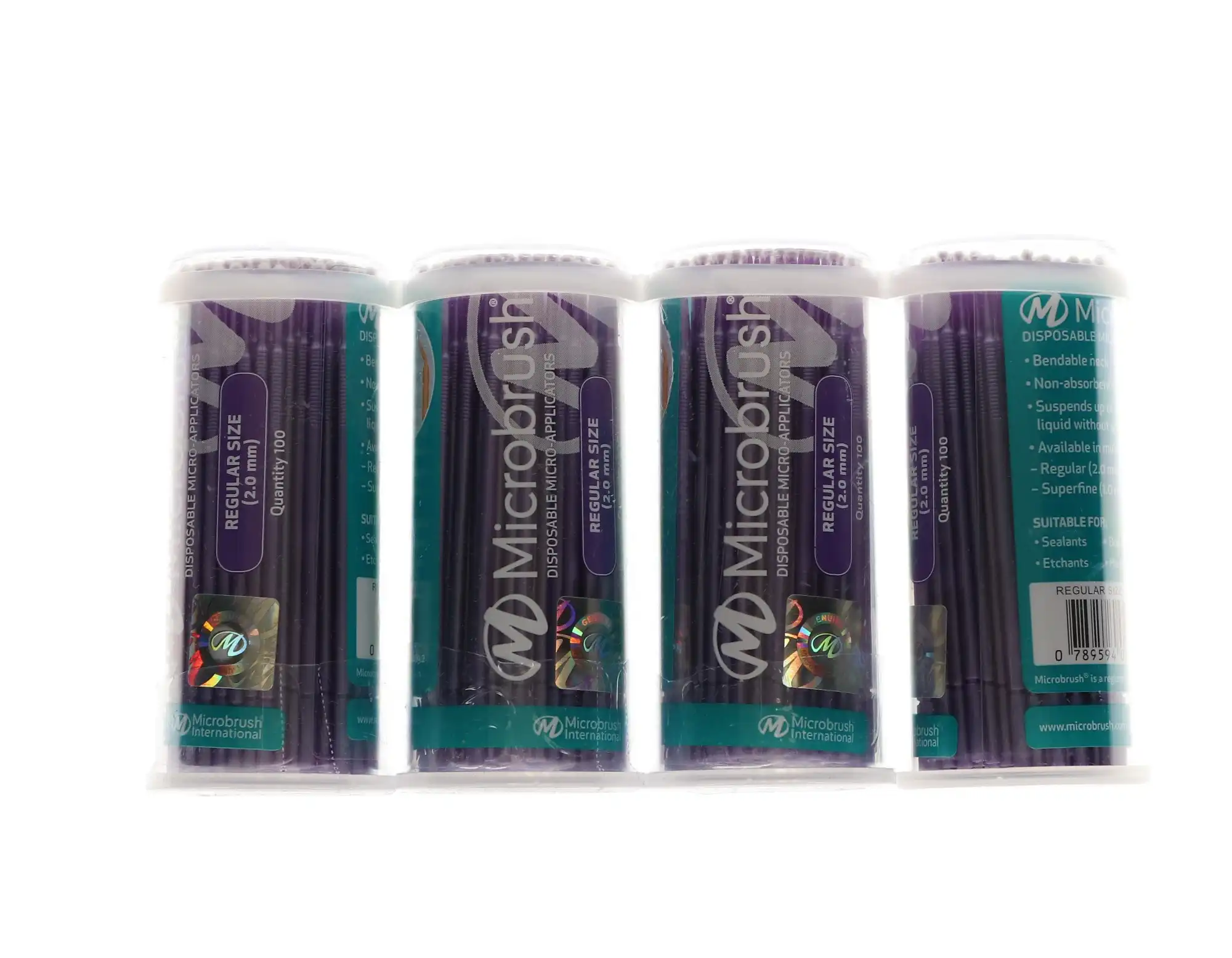 Microbrush Tube Series Applicators, Regular, Purple, 400/Pack, MRP400 thumbnail 4