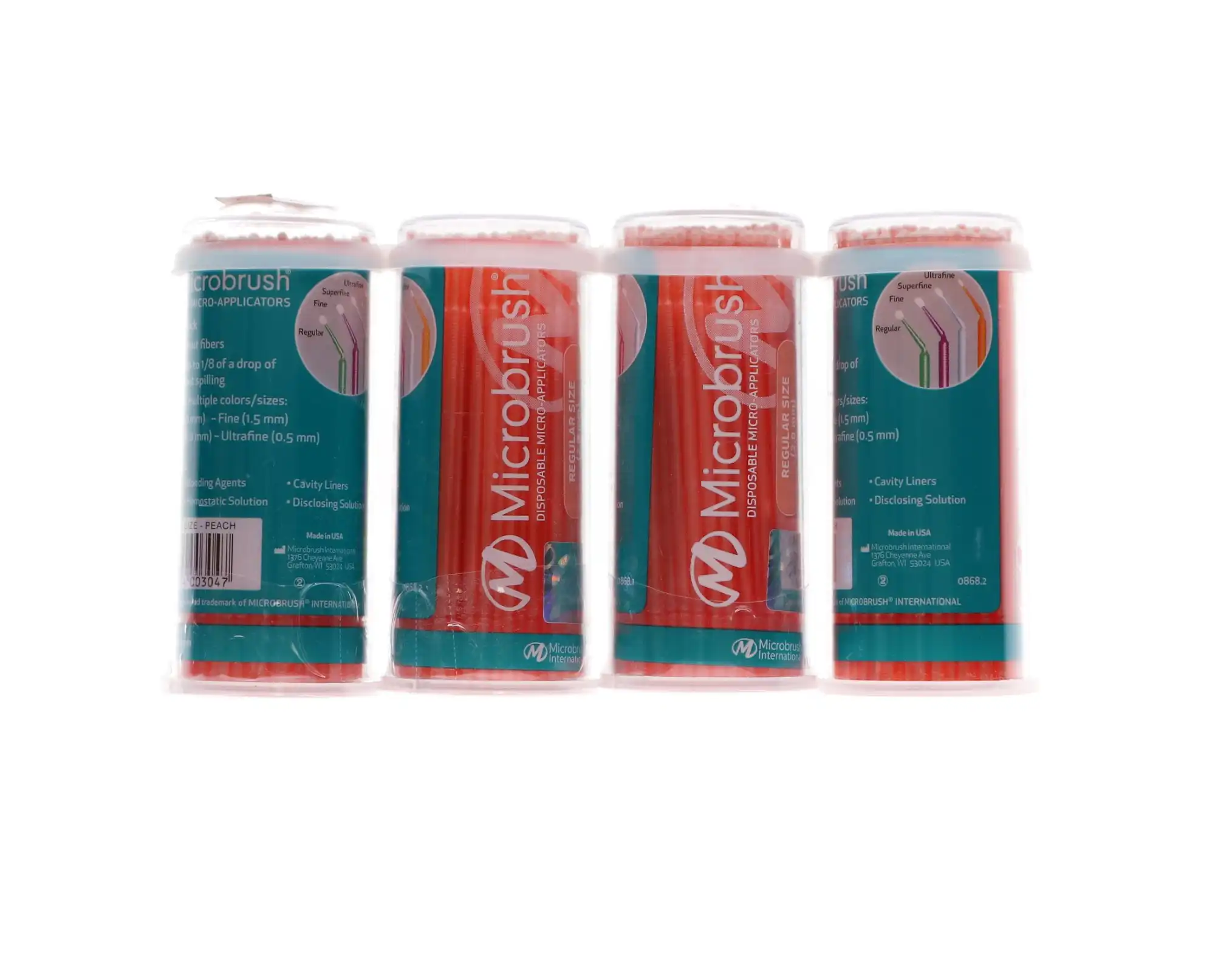 Microbrush Tube Series Applicators, Regular, Peach, 400/Pk, MRS400 thumbnail 4