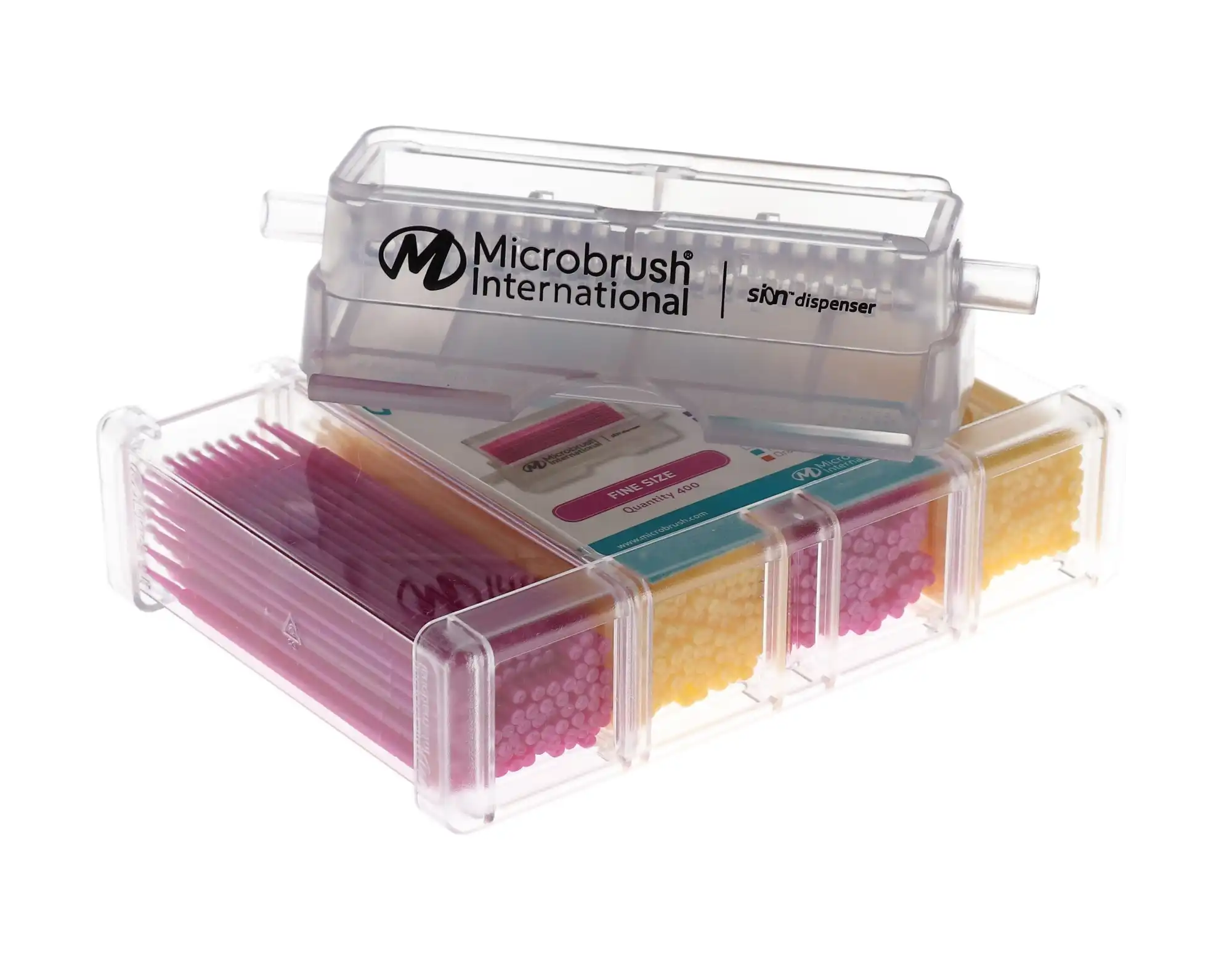 Microbrush Plus Dispenser Kit, Fine (1.5 mm), Assorted Pink/Yellow, 400 Applicators, PF400-KIT thumbnail 10