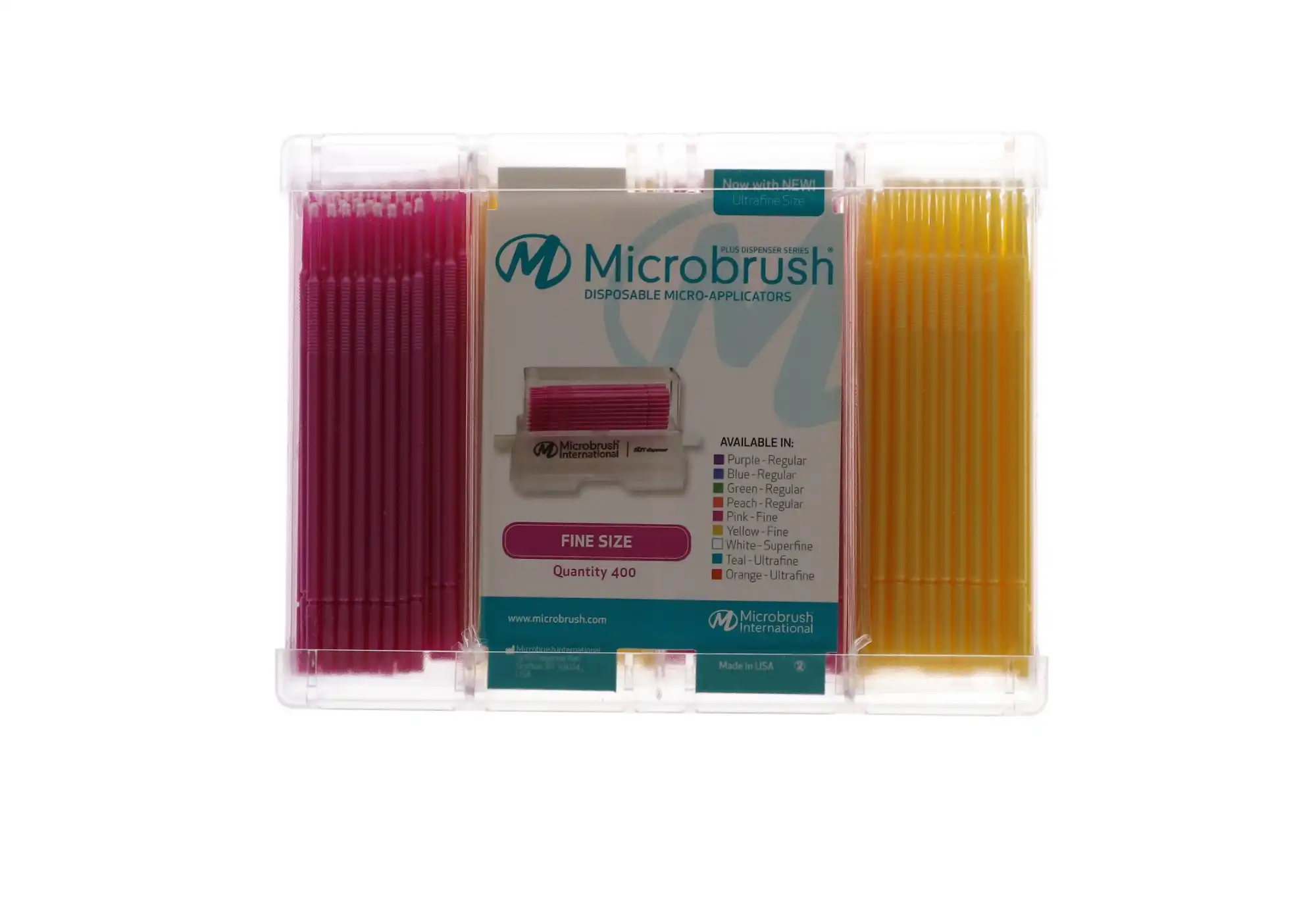 Microbrush Plus Dispenser Kit, Fine (1.5 mm), Assorted Pink/Yellow, 400 Applicators, PF400-KIT thumbnail 12