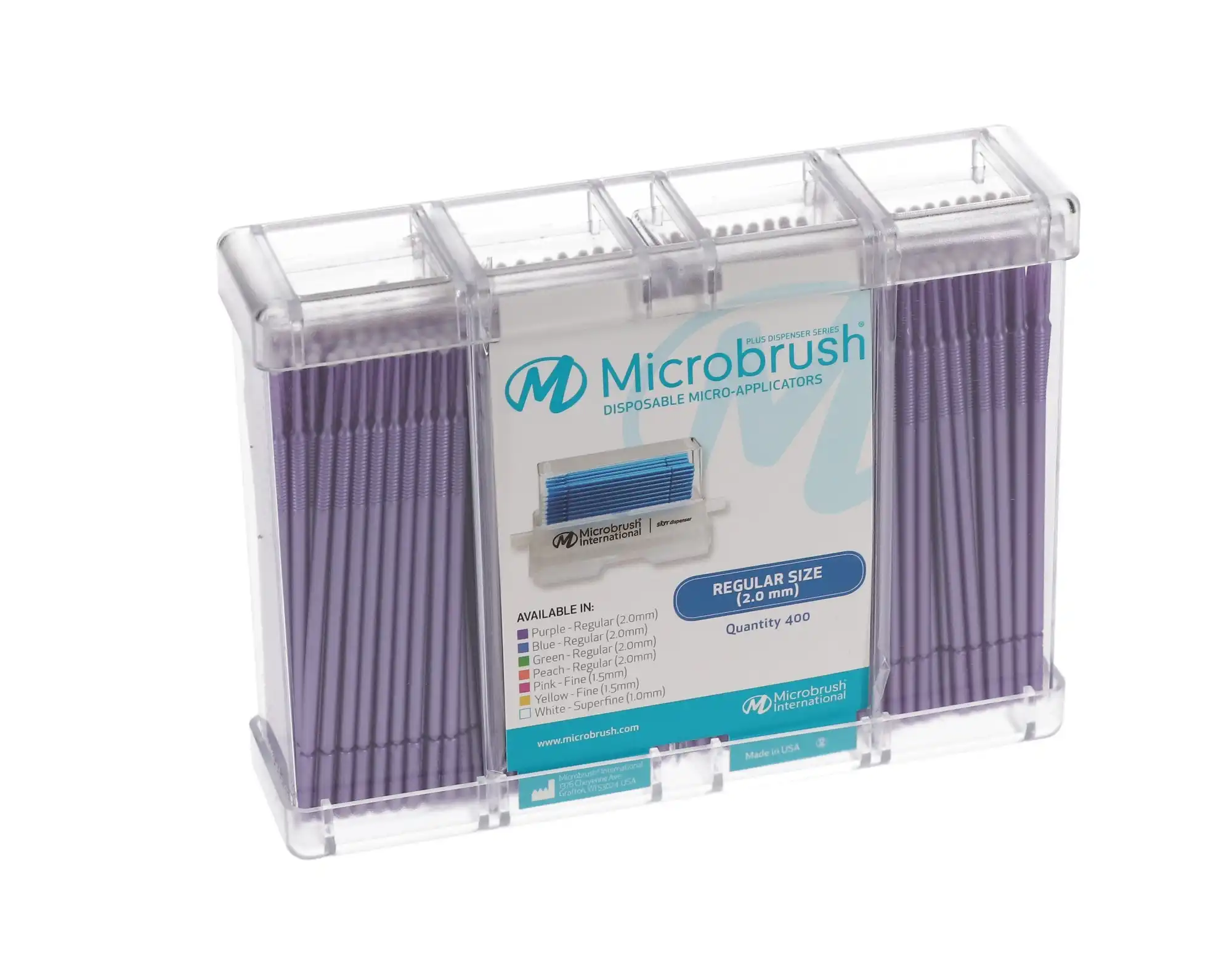 Microbrush Plus Micro-Applicator Dispenser Refills, Regular (2 mm), Purple, 400/Pk, PR400PU thumbnail 10