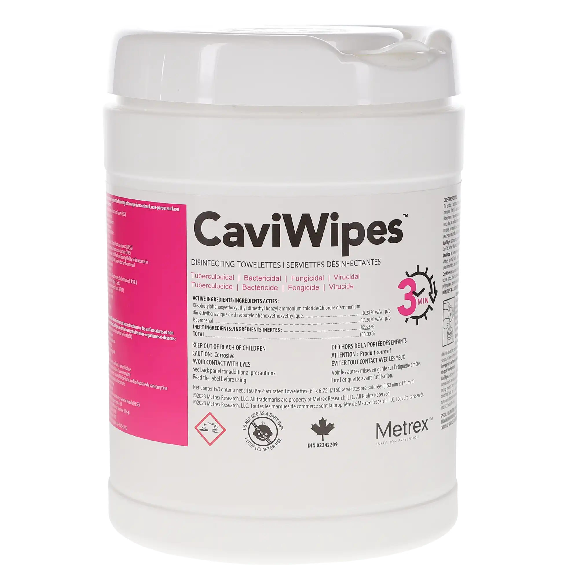 Metrex CaviWipes Large Surface Disinfectant Wipes, 160 Wipes/Canister, 12 Canisters/Case, 13-1100-CS thumbnail 5