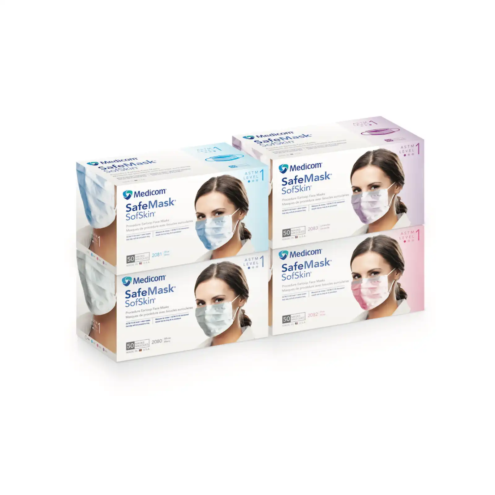 SafeMask SofSkin Procedure Earloop Face Masks, ASTM Level 1, White, 50/Box, 2080 thumbnail 11