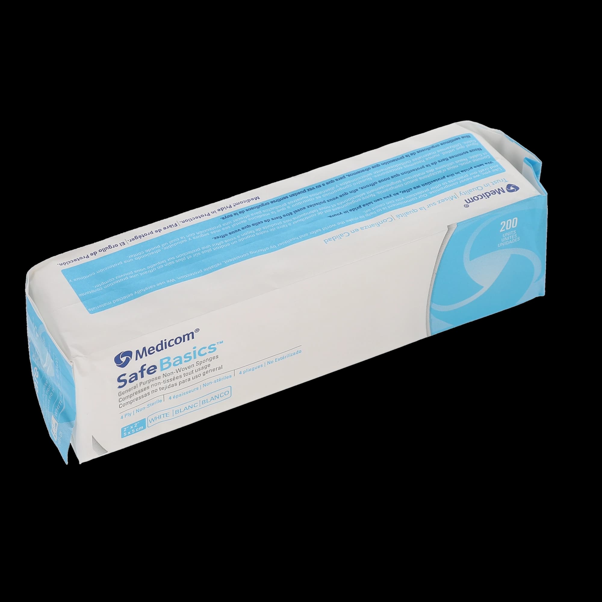 Medicom SafeBasics Non-Woven Sponges, 2" x 2", 4-Ply, Non-Sterile, 5000/Case, 2101-CH thumbnail 6