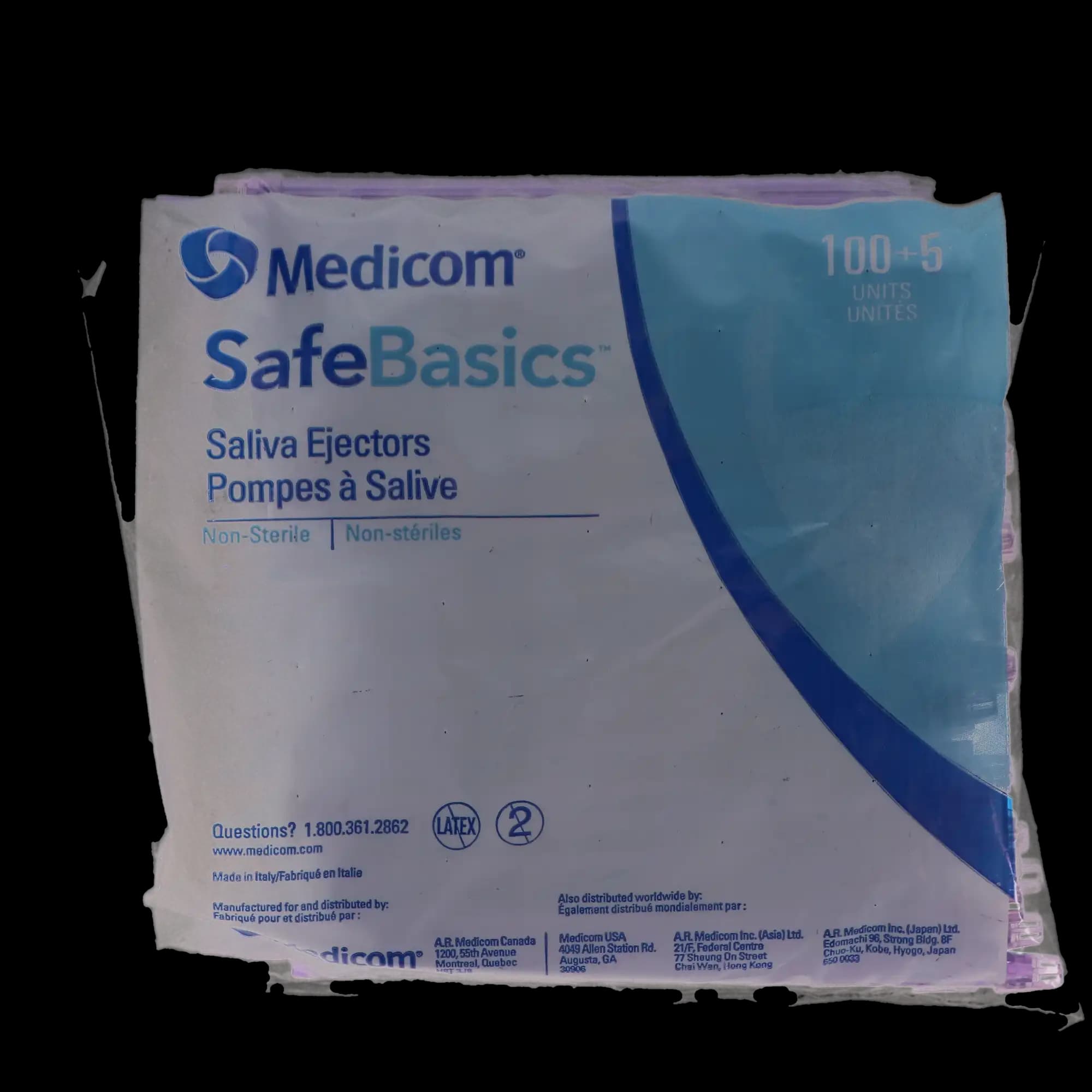Medicom SafeBasics Saliva Ejectors, Clear Lavender with Lavender Tip, 6", Latex-Free, 105/Pk, 712 thumbnail 8