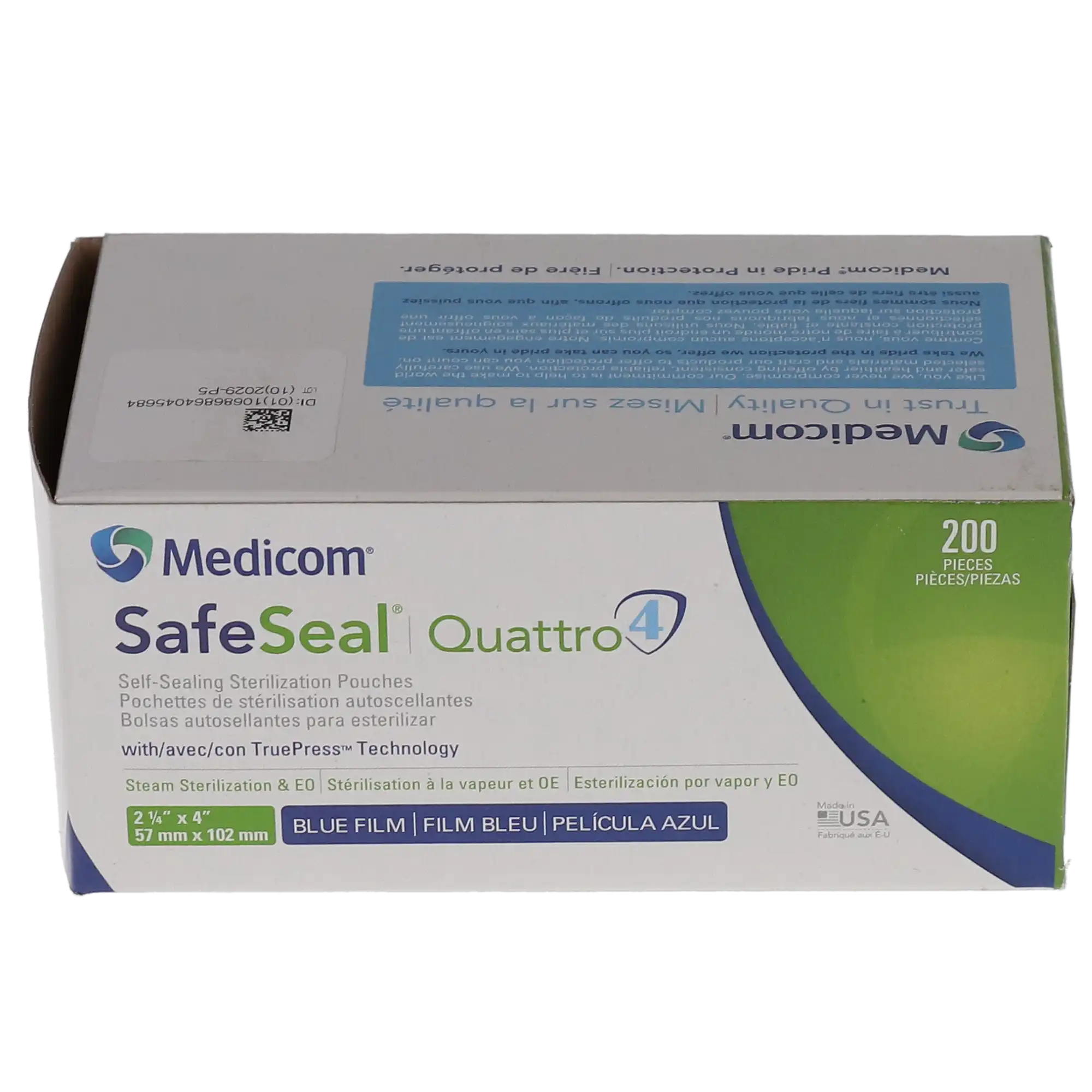 Medicom SafeSeal Quattro Self-Sealing Sterilization Pouches, 2.25" x 4", 200/Box, 88015-4 thumbnail 11