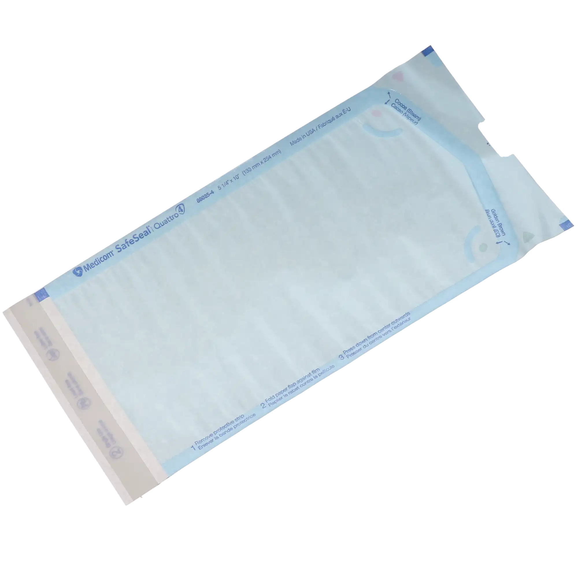 Medicom SafeSeal Quattro Self-Sealing Sterilization Pouches, 5.25" x 10", Blue Film/Paper, 200/Box, 88025-4 thumbnail 9