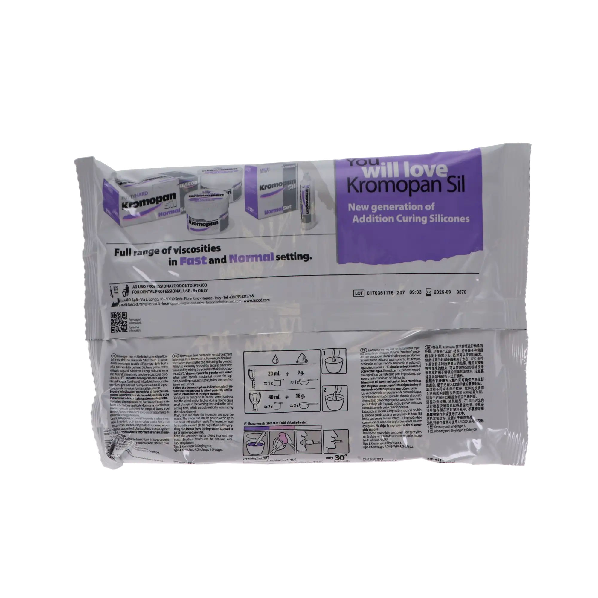 Kromopan 100 Chromatic Alginate Impression Material, Fast Set, Dust Free, Mint, 1 lb (450 g) Pouch, KRM302 thumbnail 4