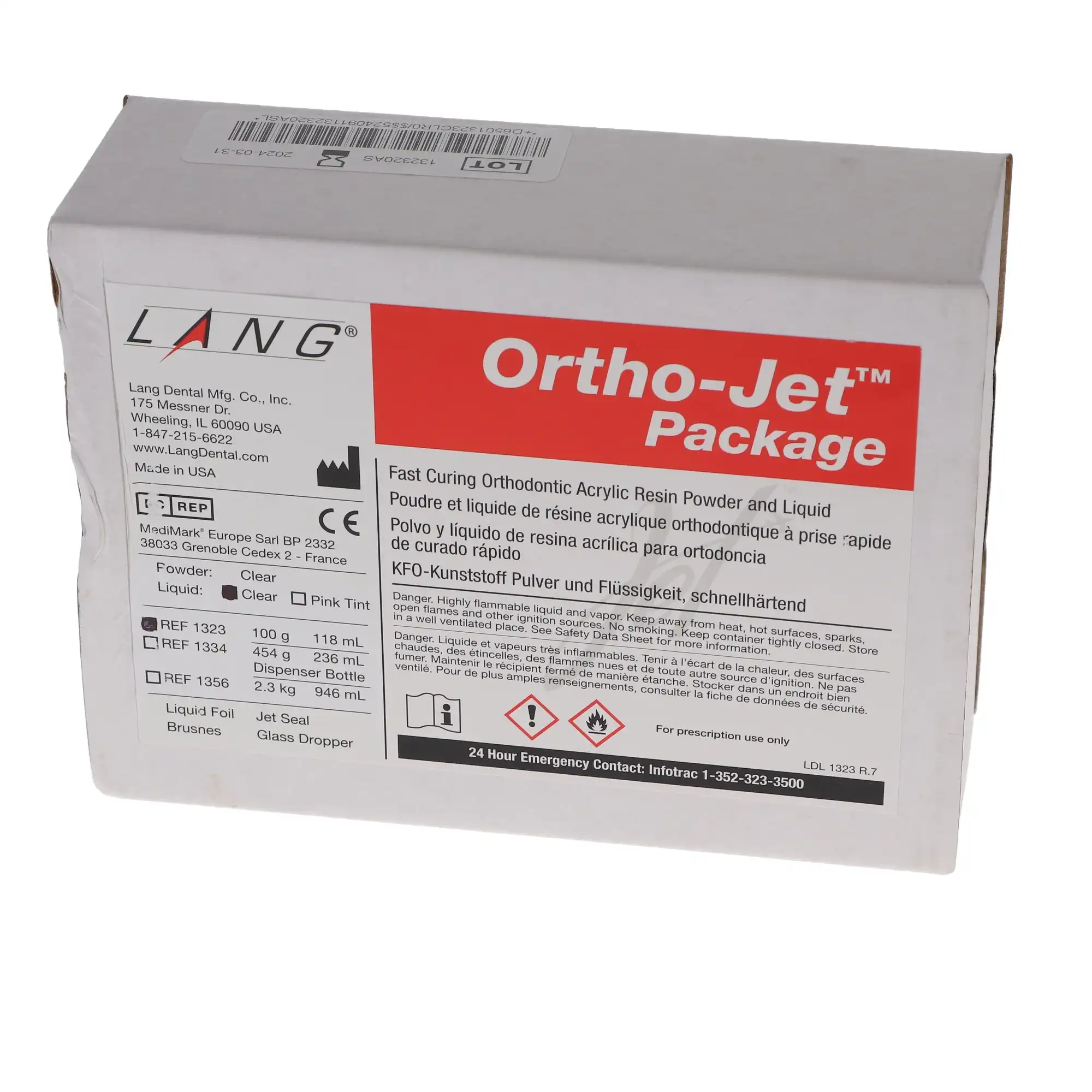 Ortho-Jet Professional Pack, Powder & Liquid, Clear Powder/Pink Liquid, 100 g Powder + 118 ml Liquid, 1323 thumbnail 5