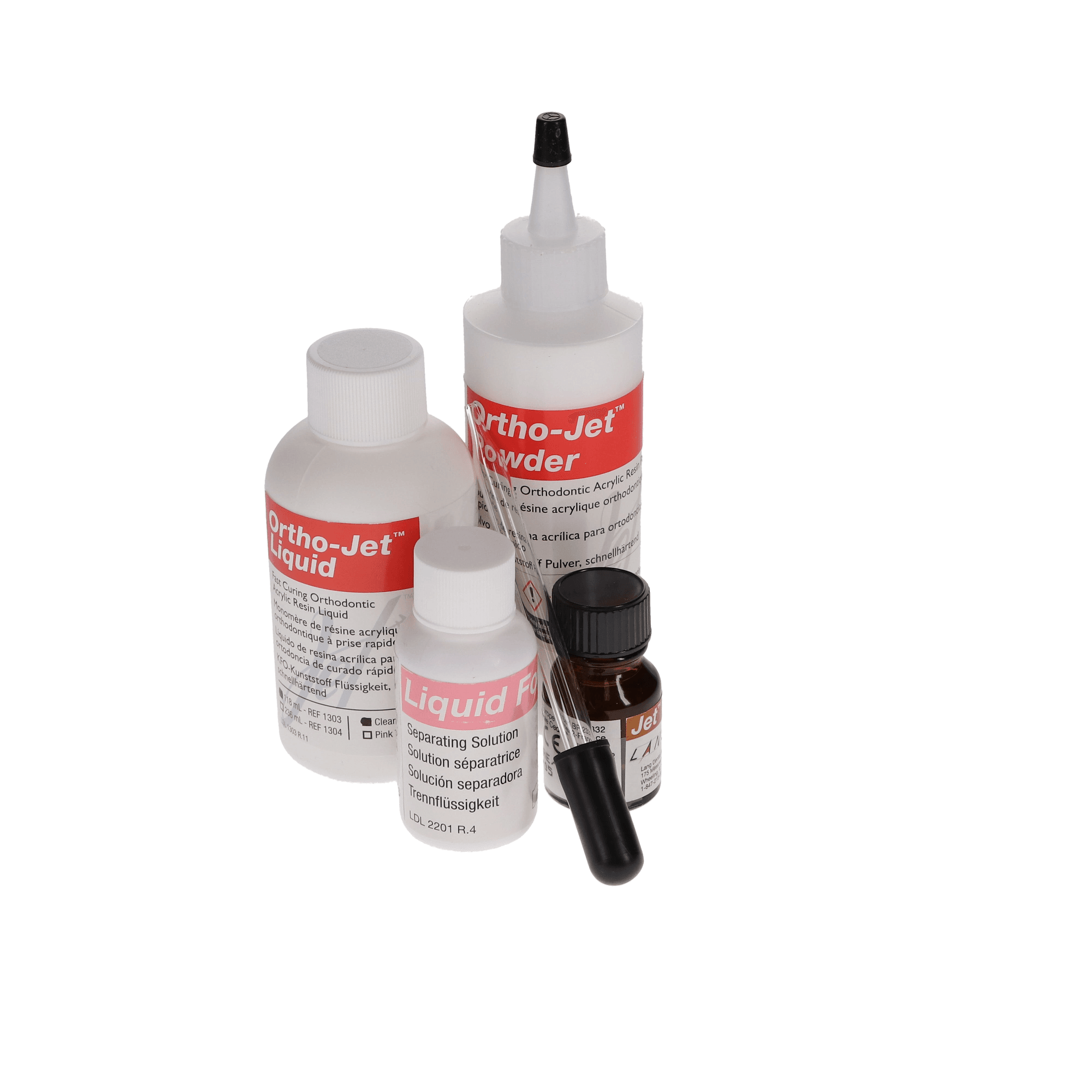 Ortho-Jet Professional Pack, Powder & Liquid, Clear Powder/Pink Liquid, 100 g Powder + 118 ml Liquid, 1323 - Ortho-Jet Professional Pack, P & L, Clear/Pink - Image 1