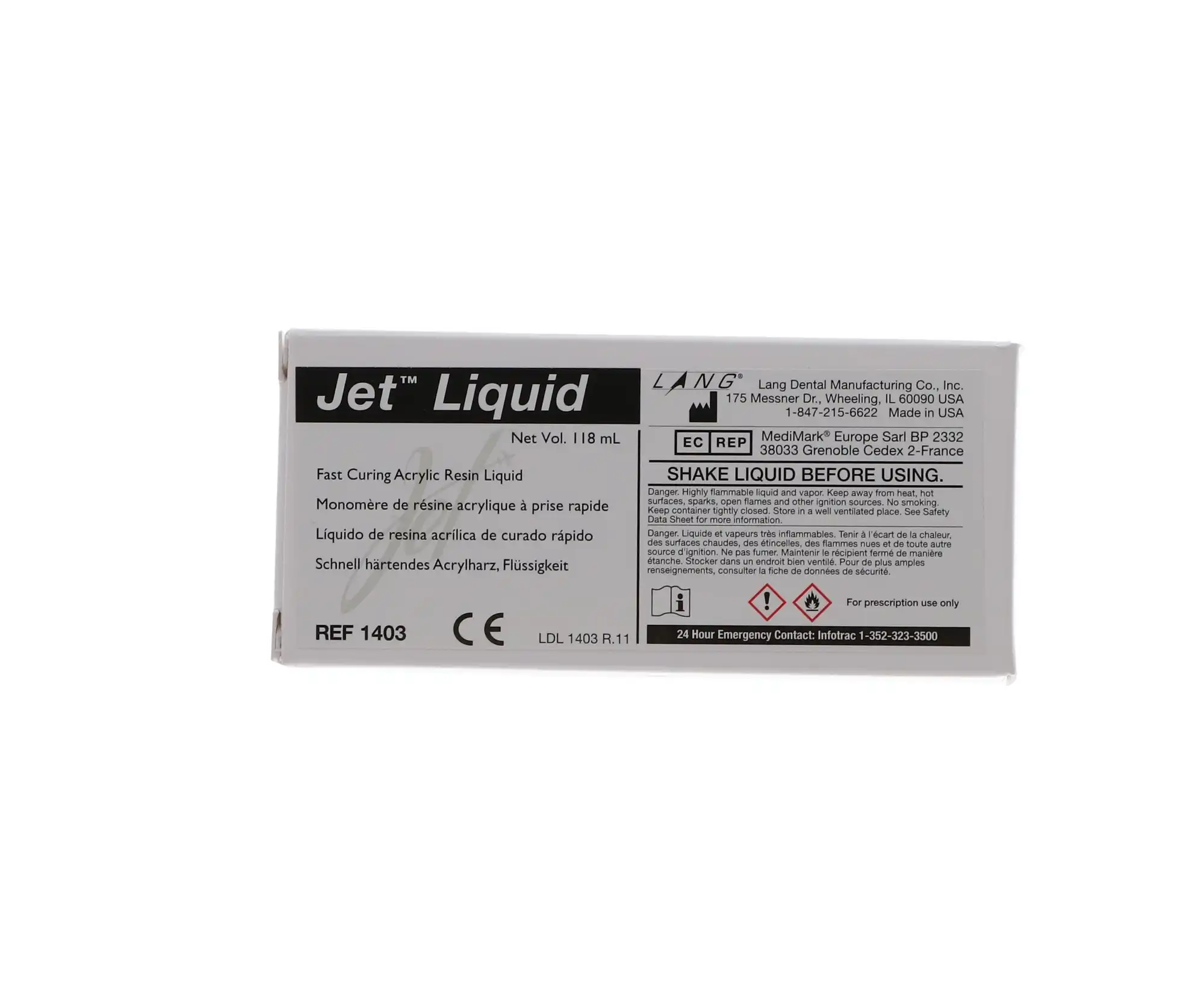Jet Self-Curing Acrylic Resin Liquid, 118 ml (4 oz) Bottle, 1403 thumbnail 4