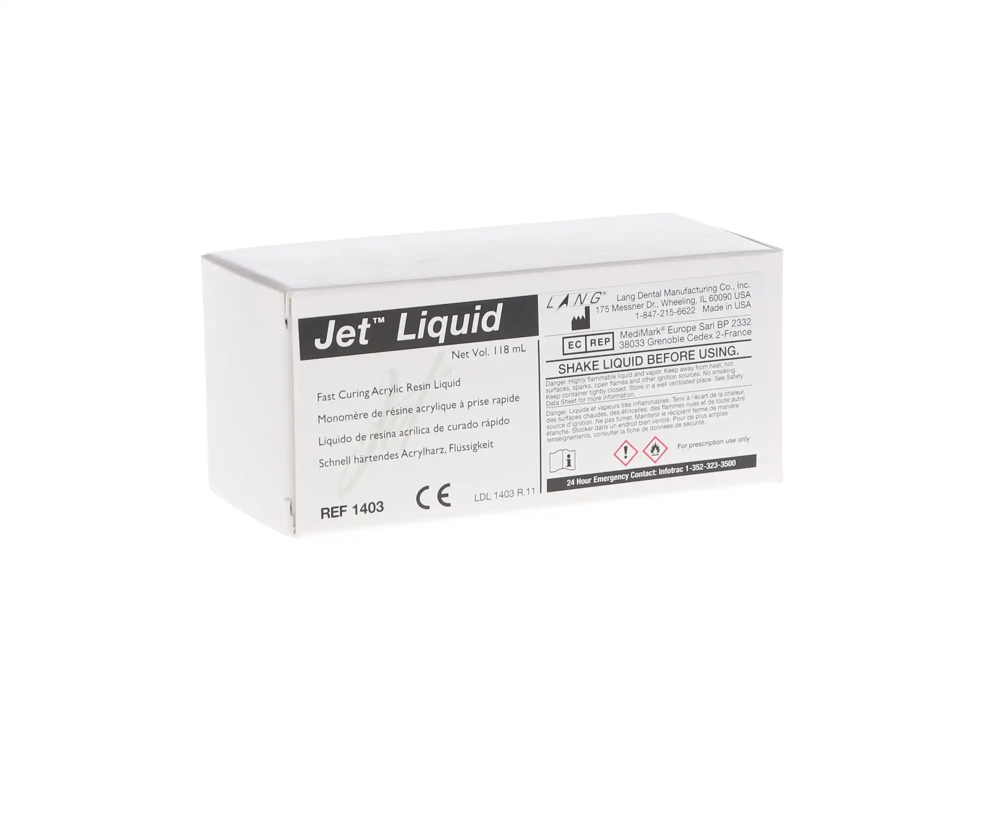Jet Self-Curing Acrylic Resin Liquid, 118 ml (4 oz) Bottle, 1403 thumbnail 5