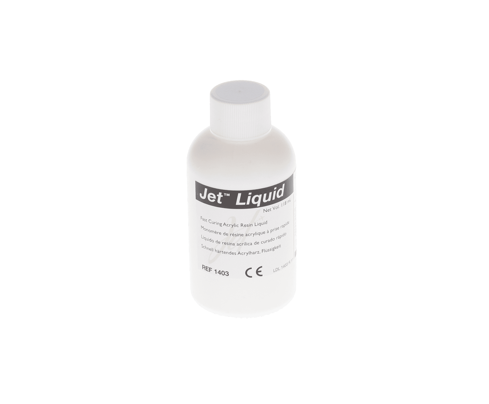 Jet Self-Curing Acrylic Resin Liquid, 118 ml (4 oz) Bottle, 1403 - Jet Liquid, 118 ml, 1403 - Image 1