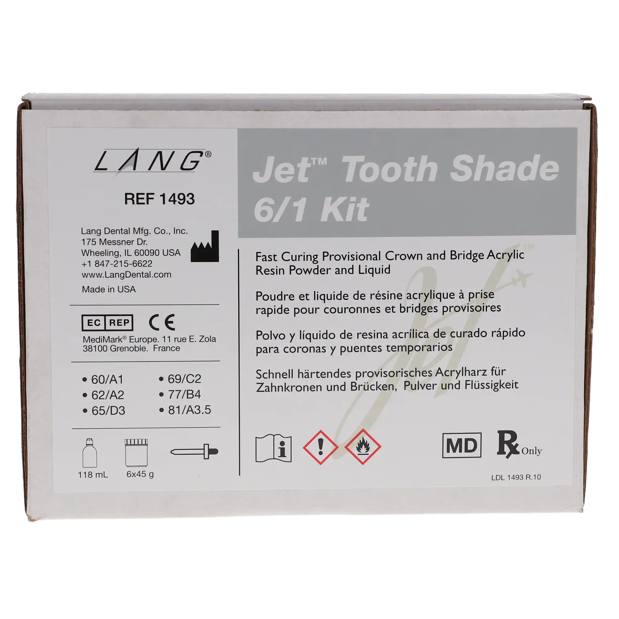 Jet Tooth Shade Self-Curing Acrylic Resin, 6/1 Kit, 1493 thumbnail 4