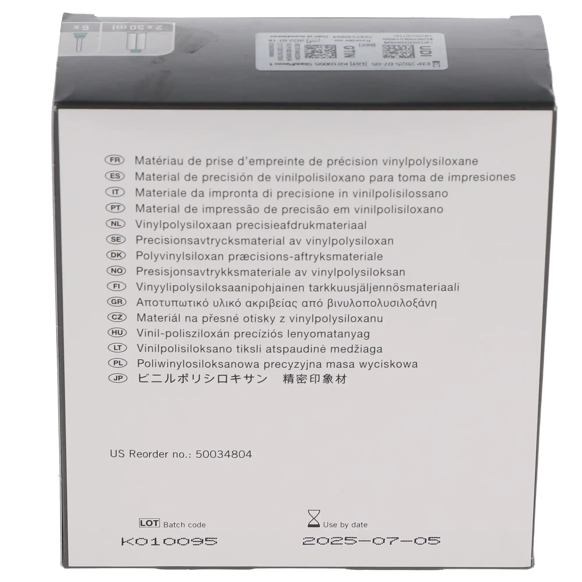 Flexitime VPS Precision Impression Material, Heavy Tray, 50 ml Automix Cartridge Refill, 2/Pk, 50034804 thumbnail 5