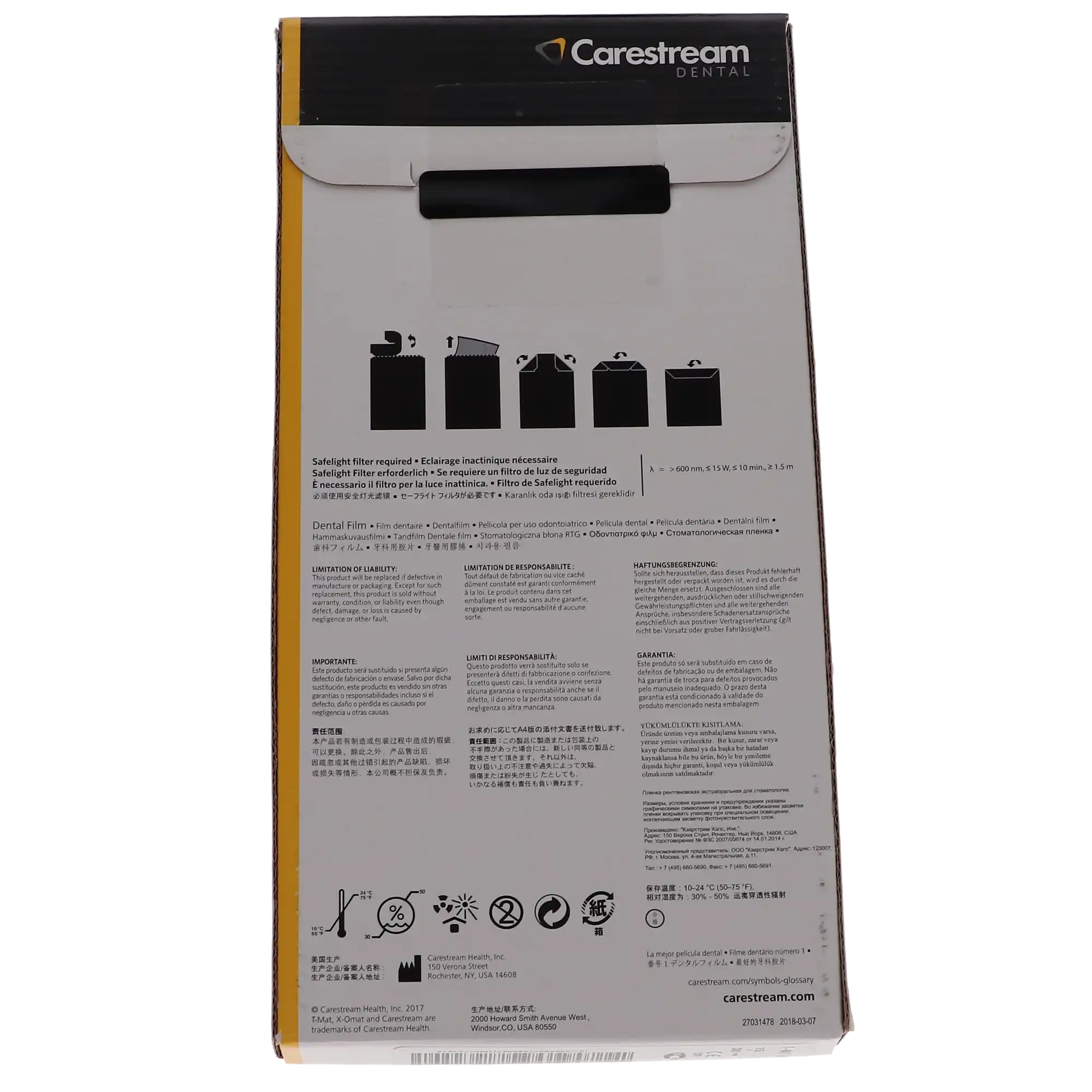 Carestream Dental T-MAT G/RA Extraoral Panoramic X-Ray Film, 15 x 30 cm (6" x 12"), Green-Sensitive, 50 Sheets/Box, TMG-15, 1869080 thumbnail 4