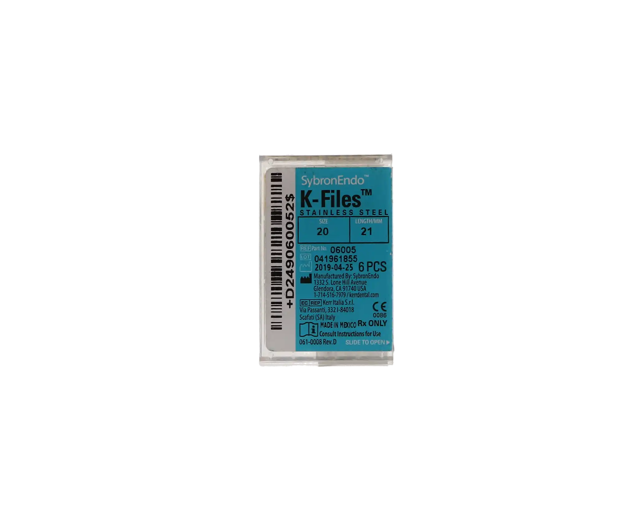 Kerr Endodontics K-Files, Stainless Steel, Size #20, 21mm, Yellow, 6/Pkg, 06005 thumbnail 9