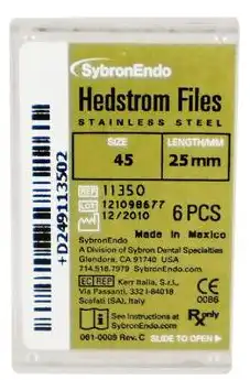 SybronEndo Hedstrom Files, Stainless Steel, 25 mm, #45, White, 6/Pk, 11350 thumbnail 3