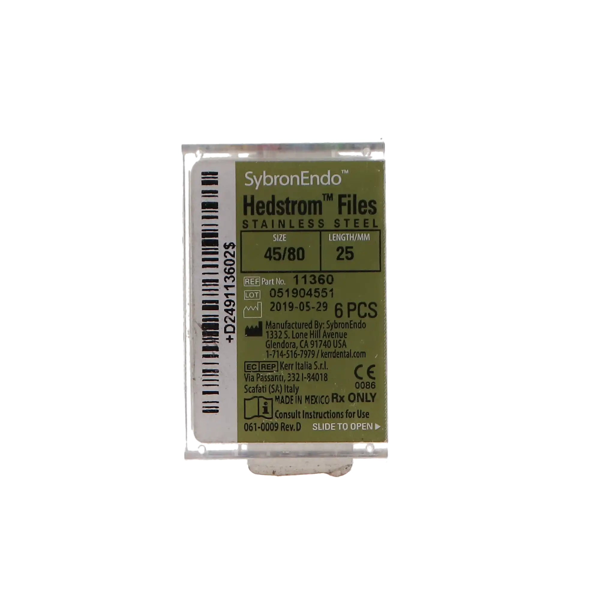 Kerr Endodontics Hedstrom Files, Stainless Steel, 25 mm, #45-80 Assorted, 6/Pk, 11360 thumbnail 6