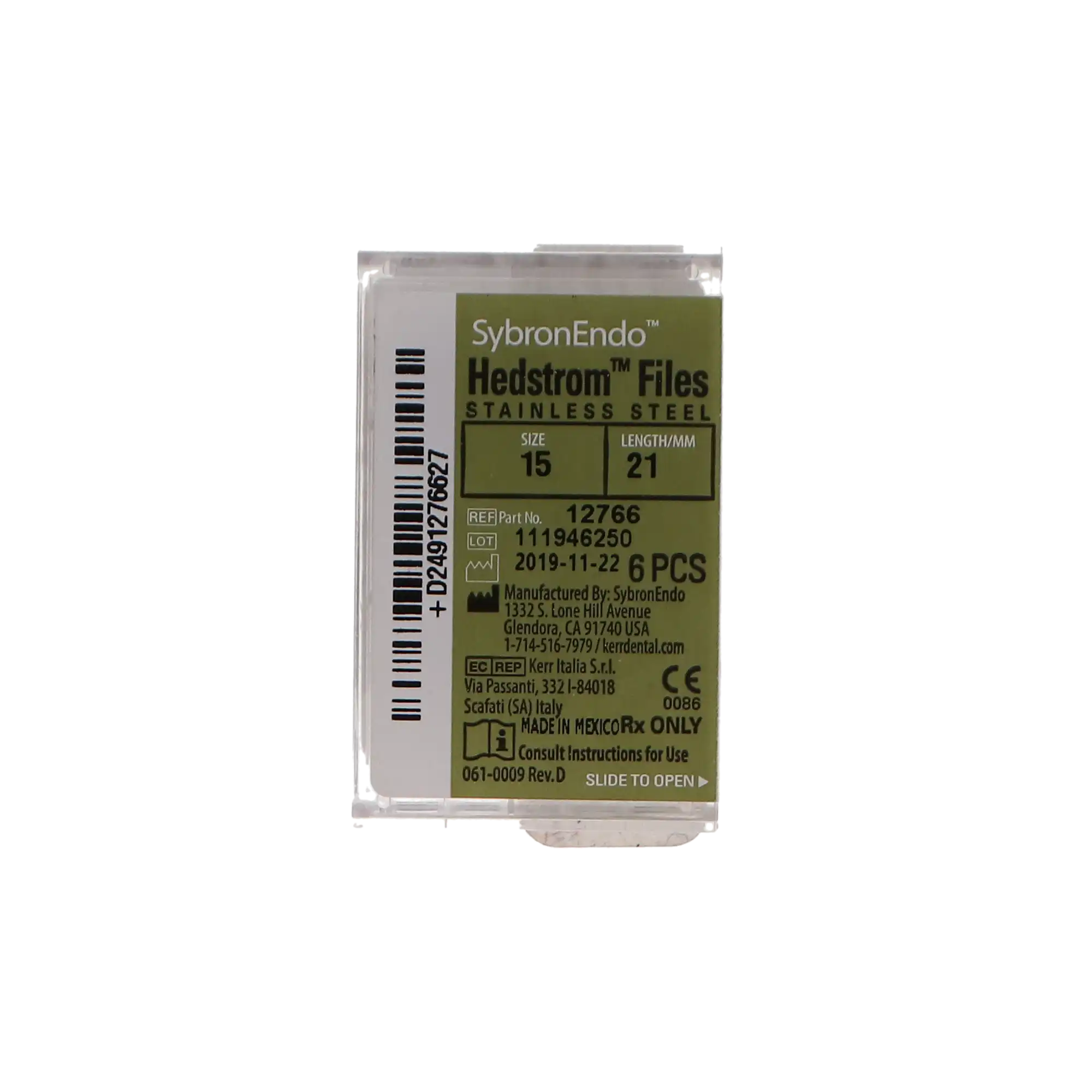 Kerr/SybronEndo Hedstrom Files, Stainless Steel, 21 mm, Size #15, White, 6/Pk, 12766 thumbnail 6